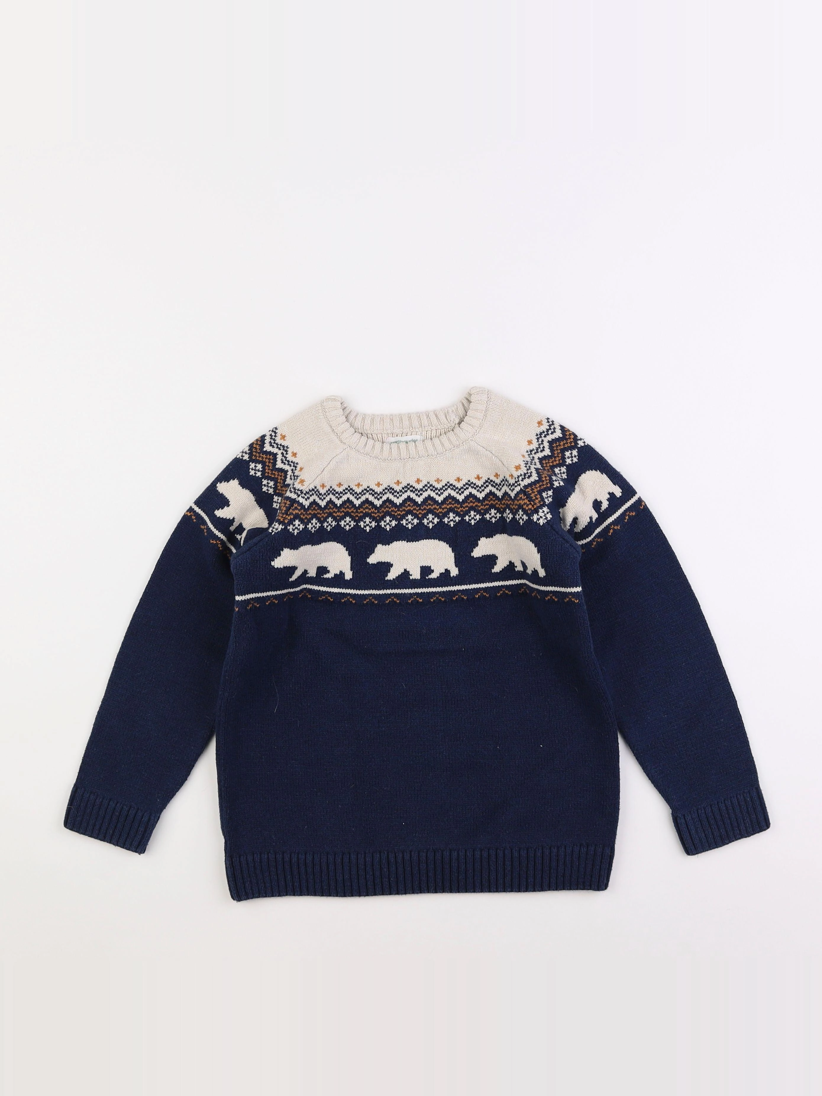 Vertbaudet - pull multicolore - 8 ans