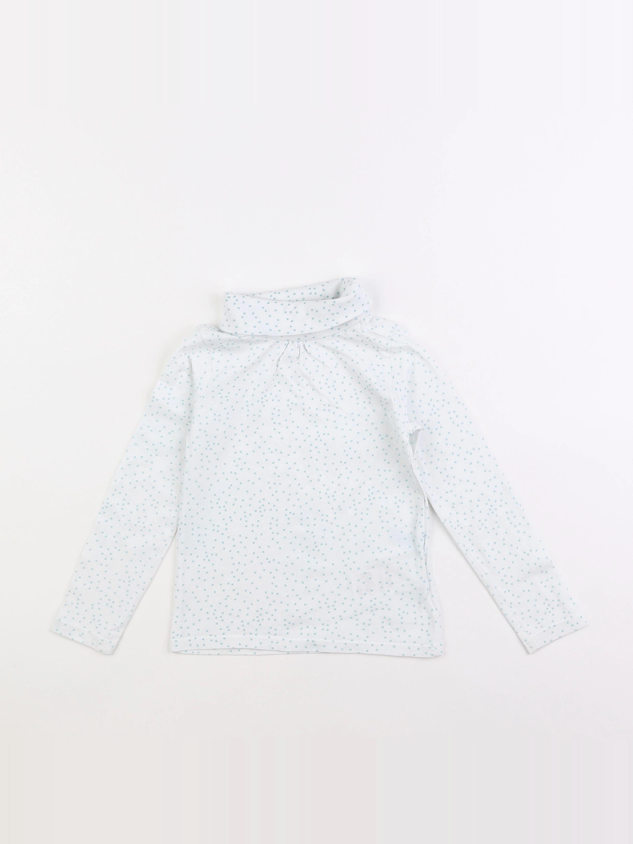 Vertbaudet - sous-pull blanc, bleu - 4 ans