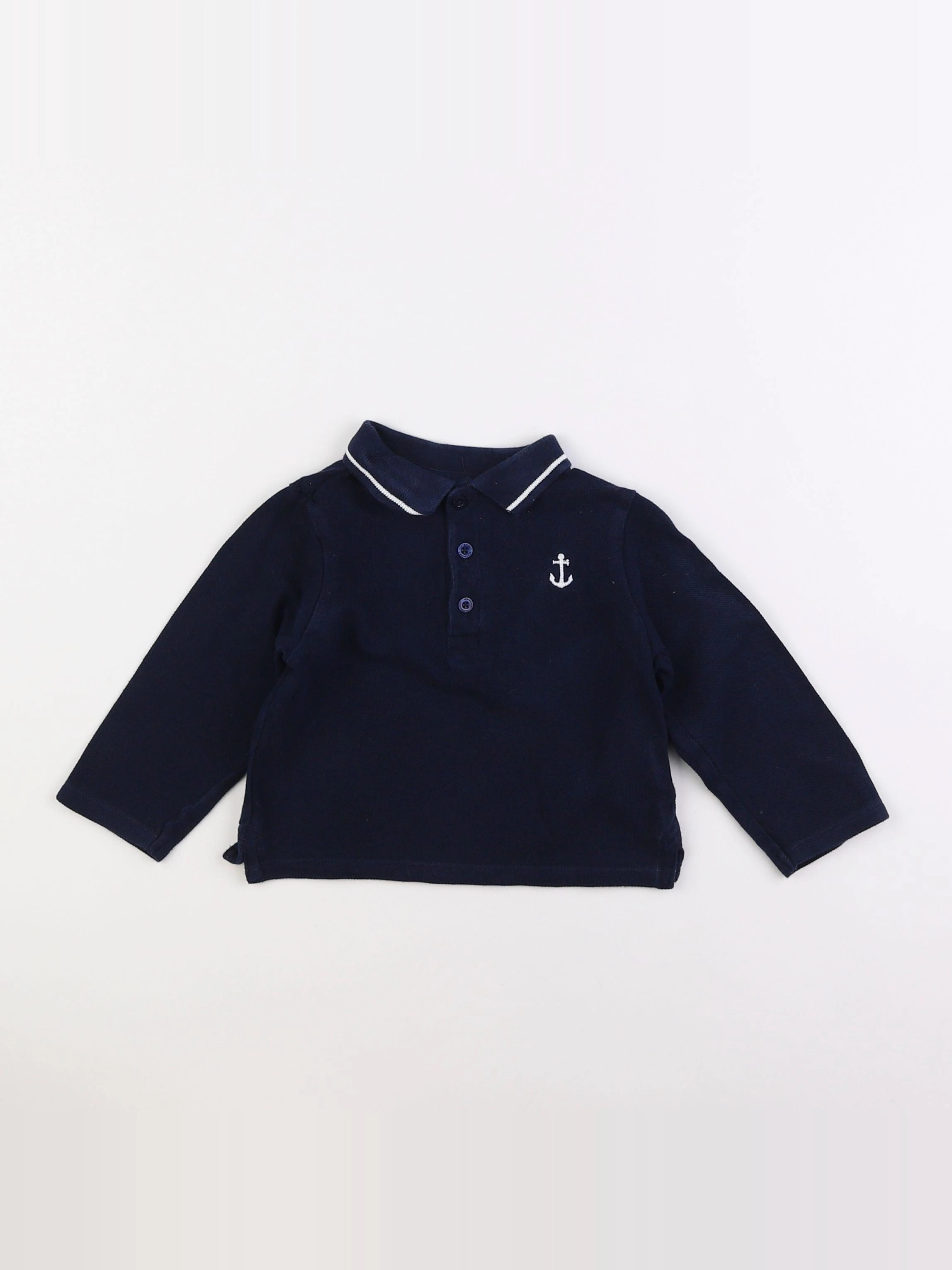 Vertbaudet - polo bleu - 18 mois