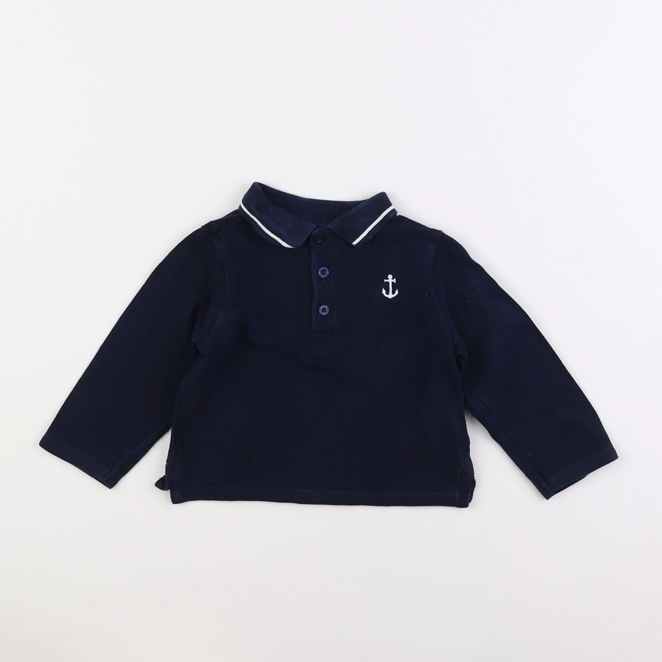 Vertbaudet - polo bleu - 18 mois