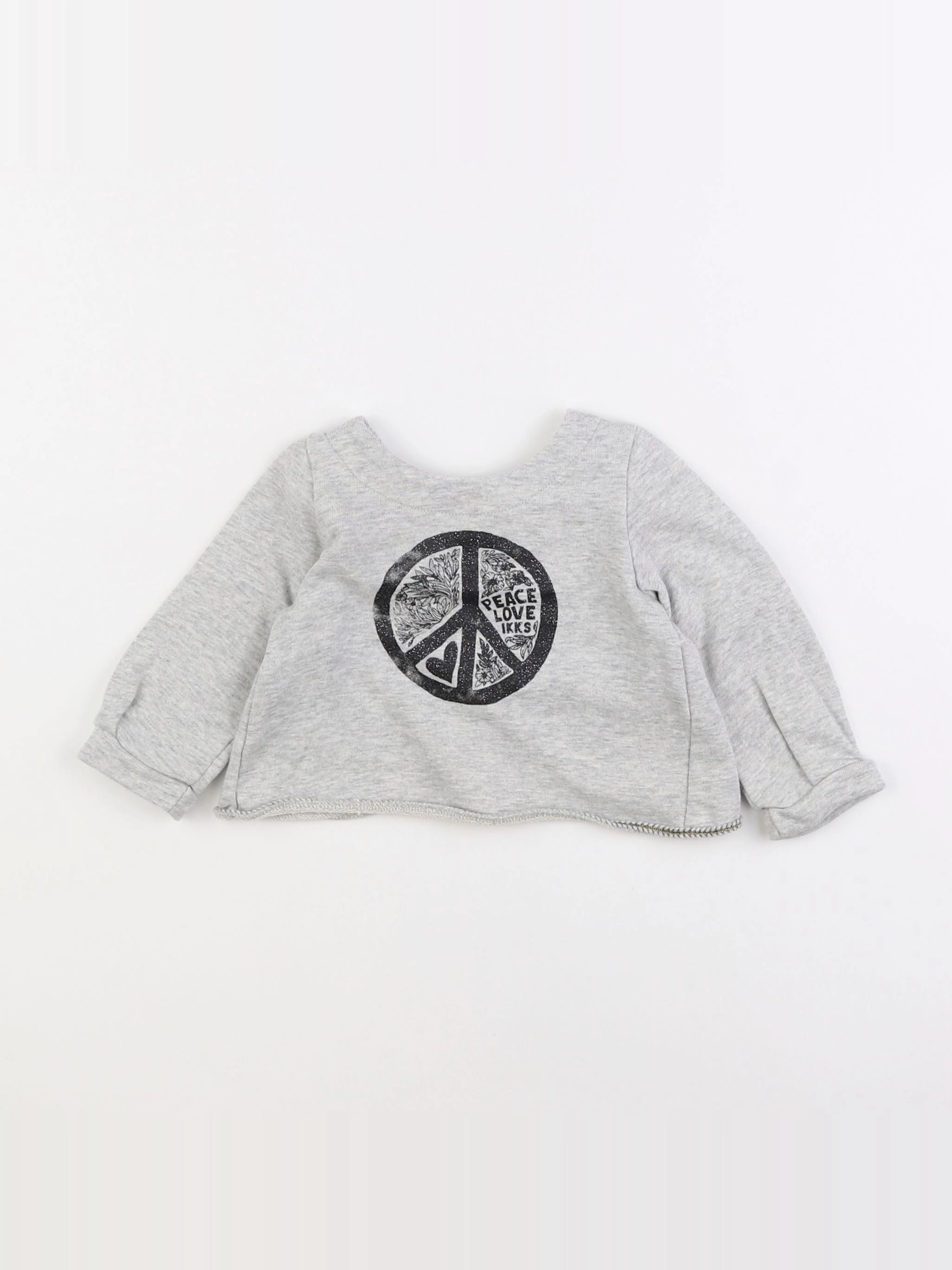 IKKS - sweat gris - 12 mois