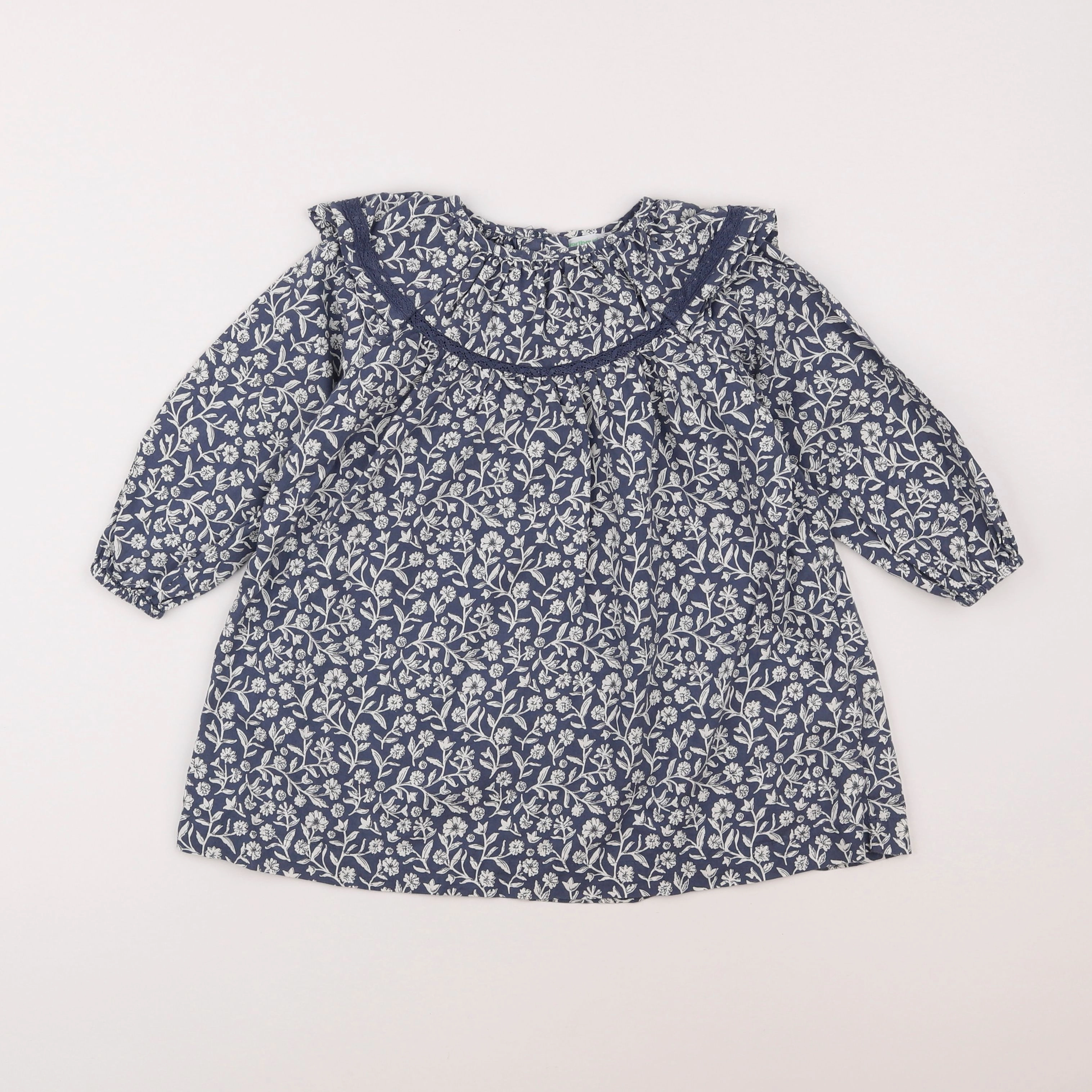 Vertbaudet - robe bleu, blanc - 3 ans