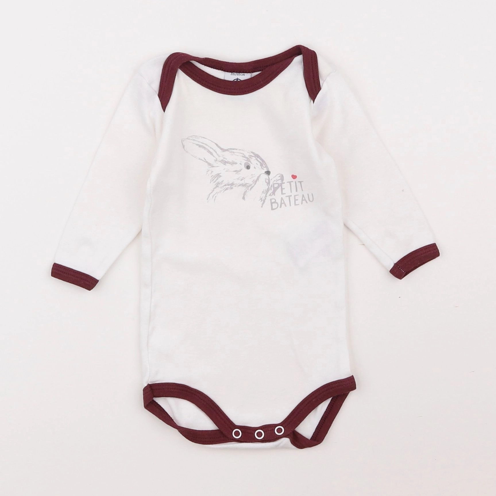 Petit Bateau - body blanc - 3 mois