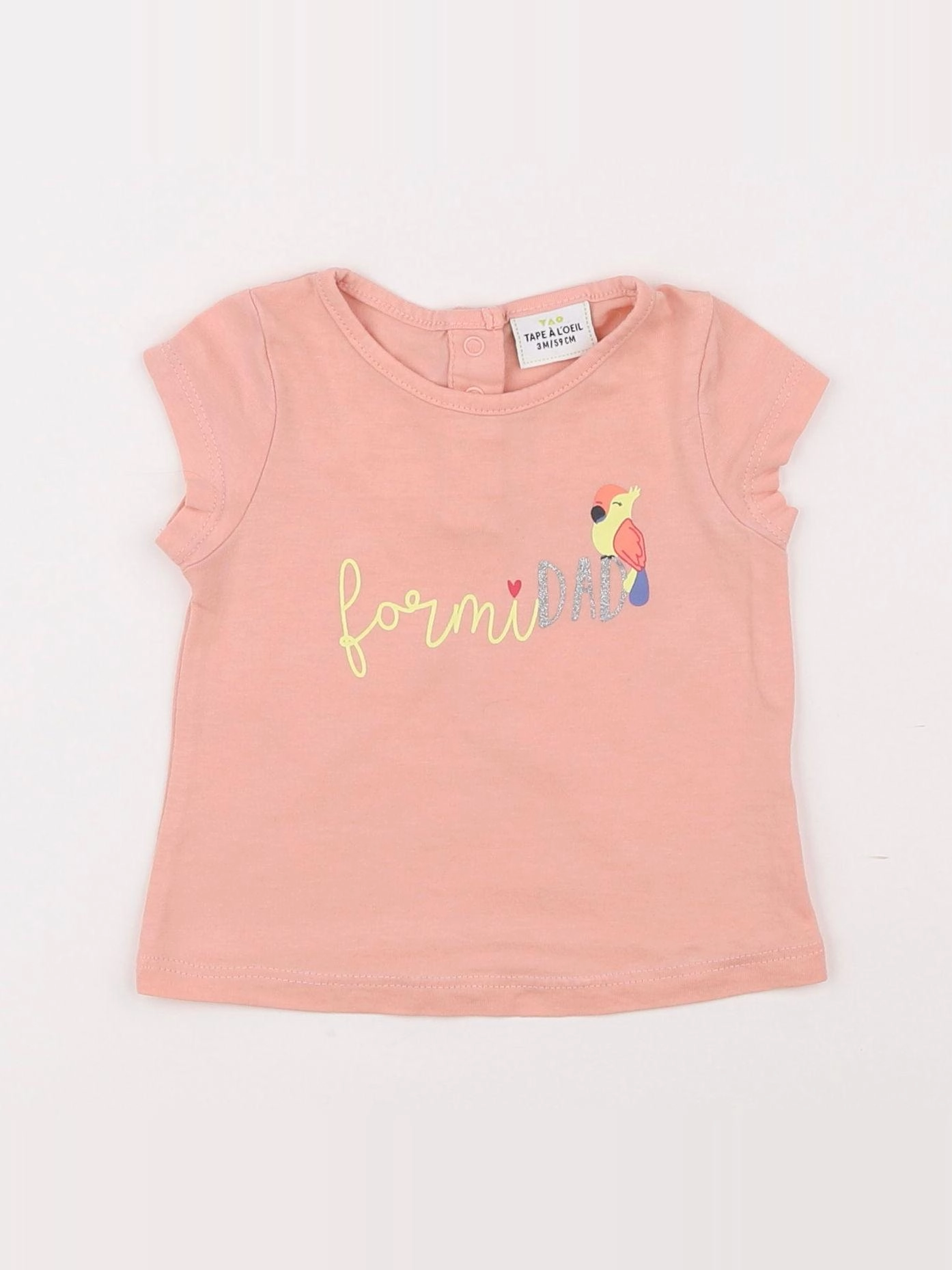 Tape à l'oeil - tee-shirt rose - 3 mois