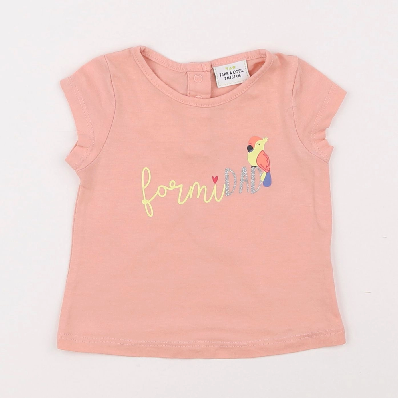 Tape à l'oeil - tee-shirt rose - 3 mois
