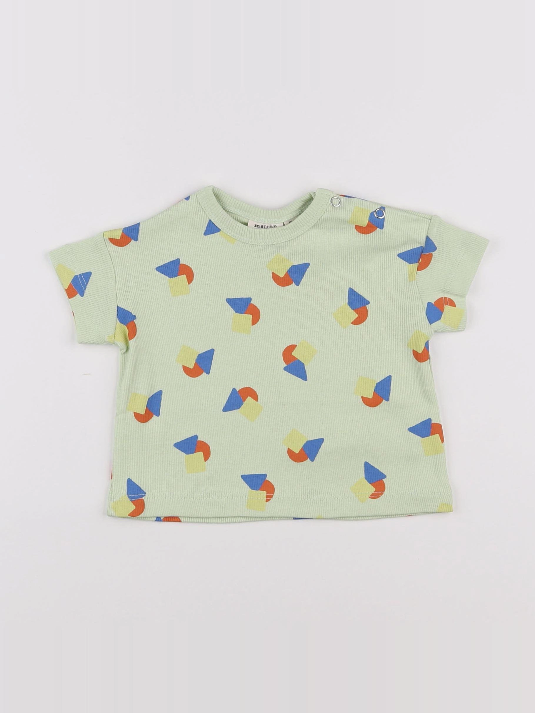 Maison Tadaboum - Tee-shirt Puzzle vert - 6 mois