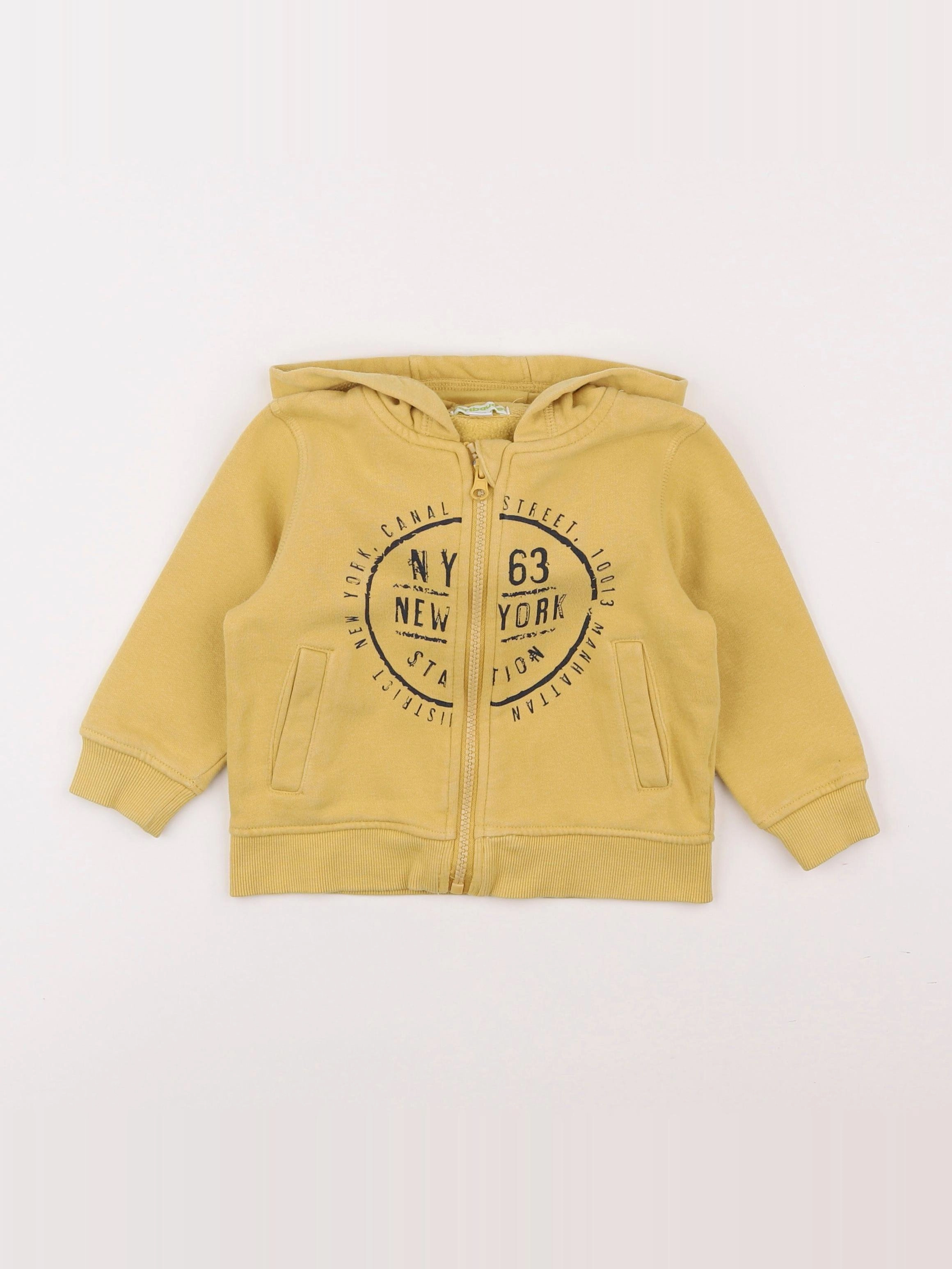 Vertbaudet - sweat jaune - 2 ans
