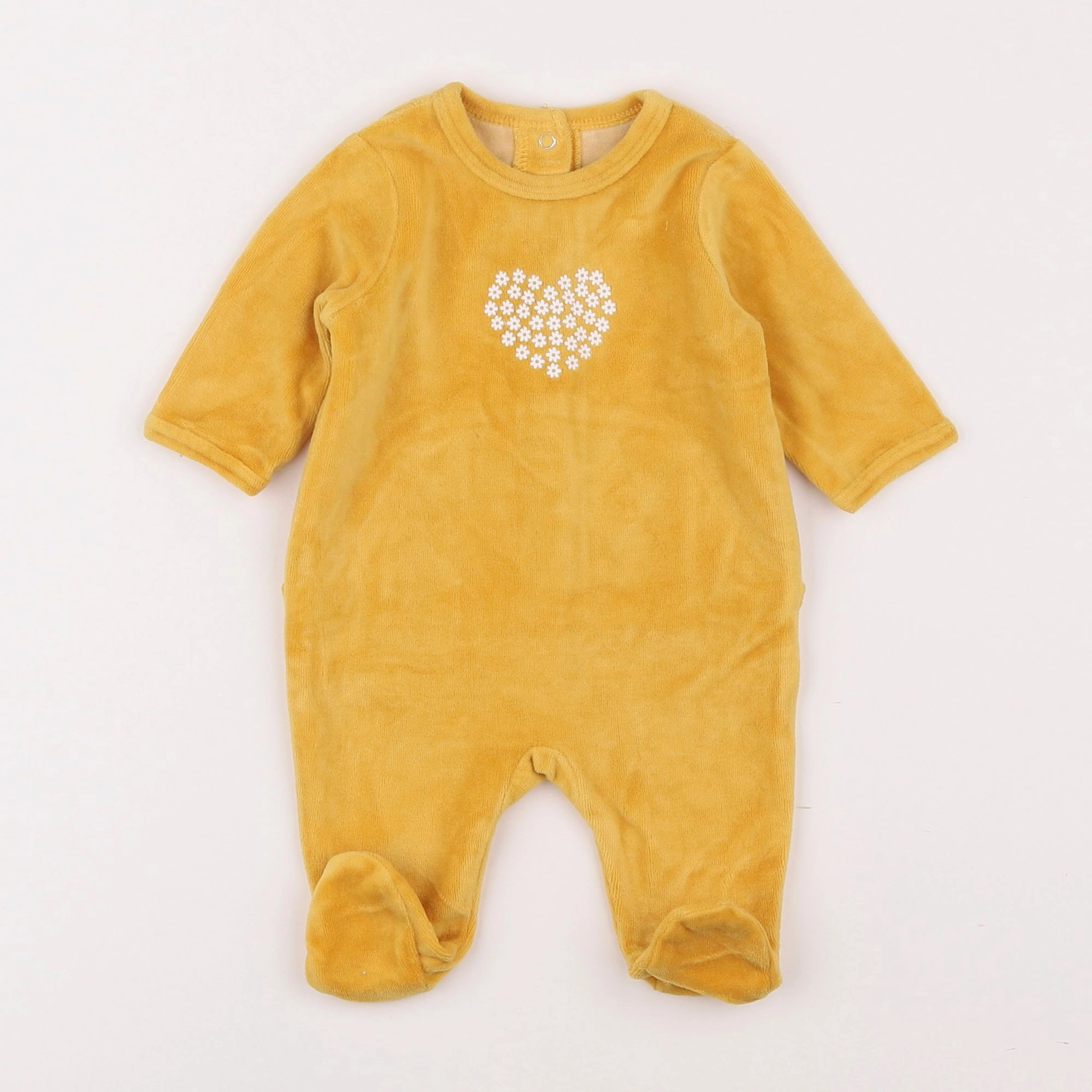 Vertbaudet - pyjama velours jaune - 1 mois