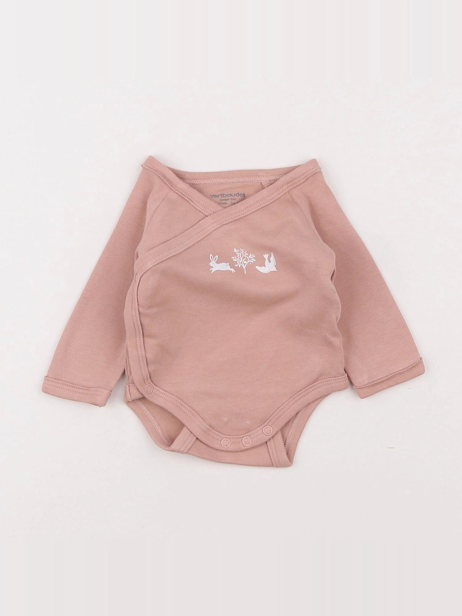 Vertbaudet - body rose - 1 mois