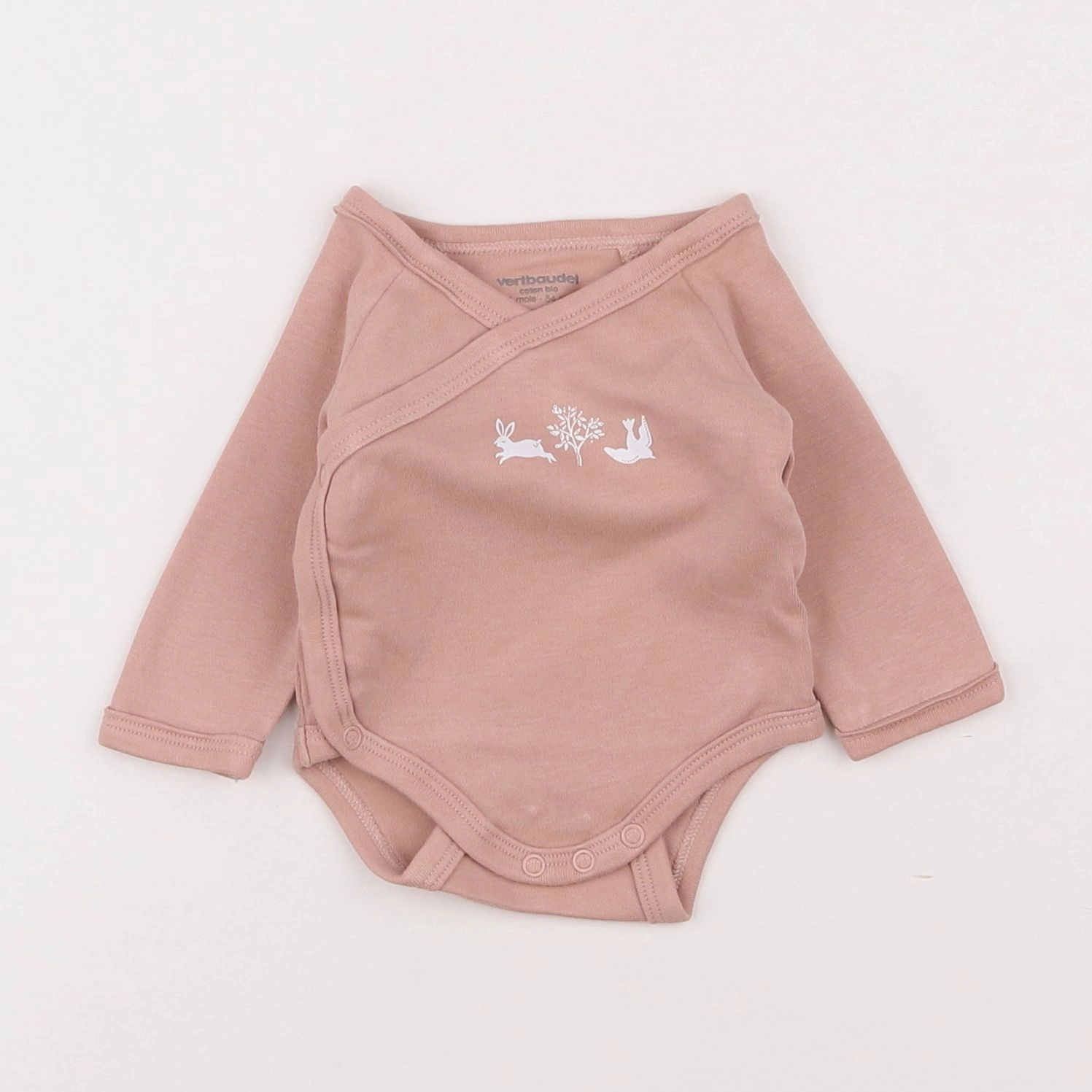 Vertbaudet - body rose - 1 mois