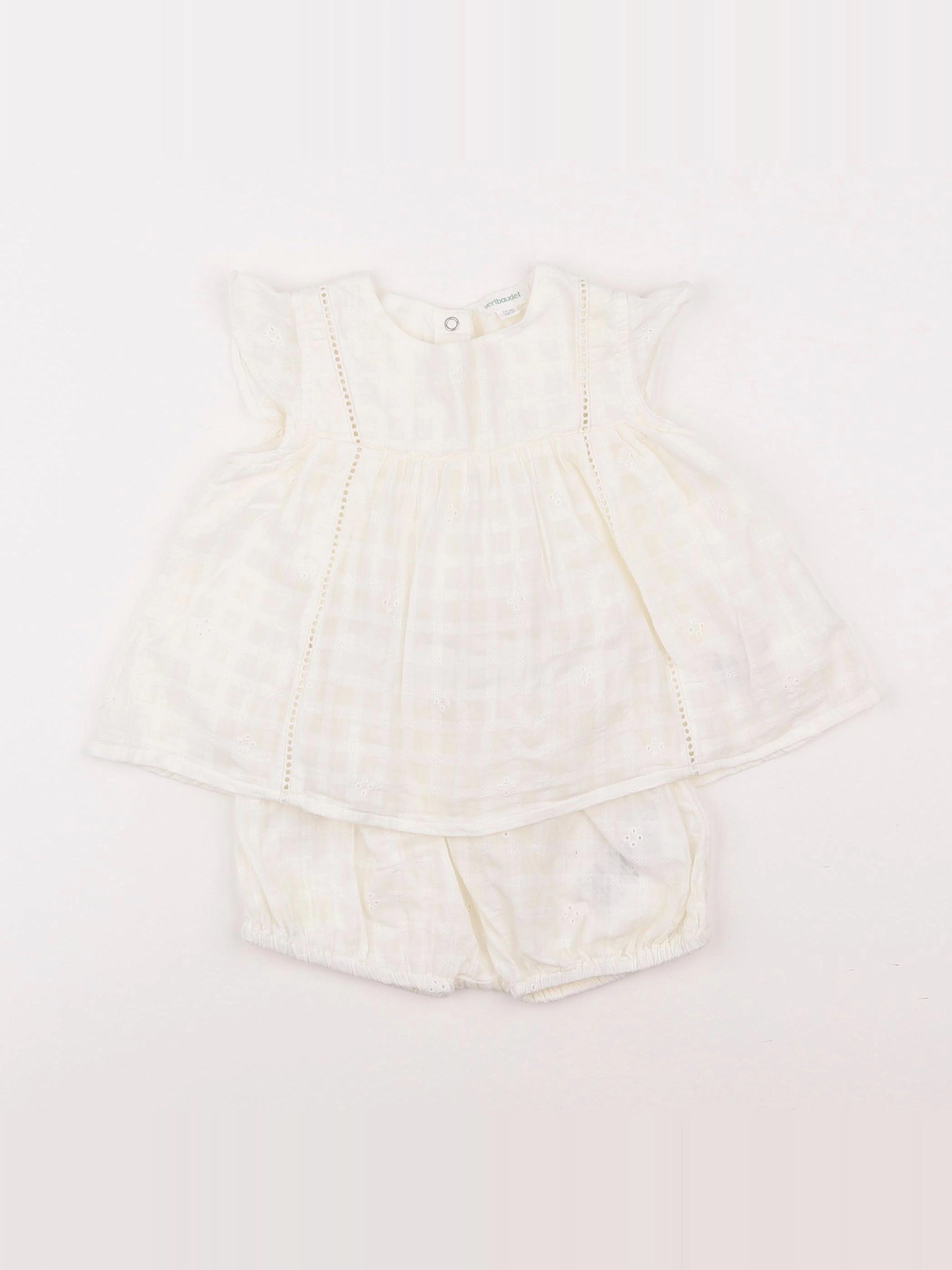 Vertbaudet - ensemble blanc - 12 mois