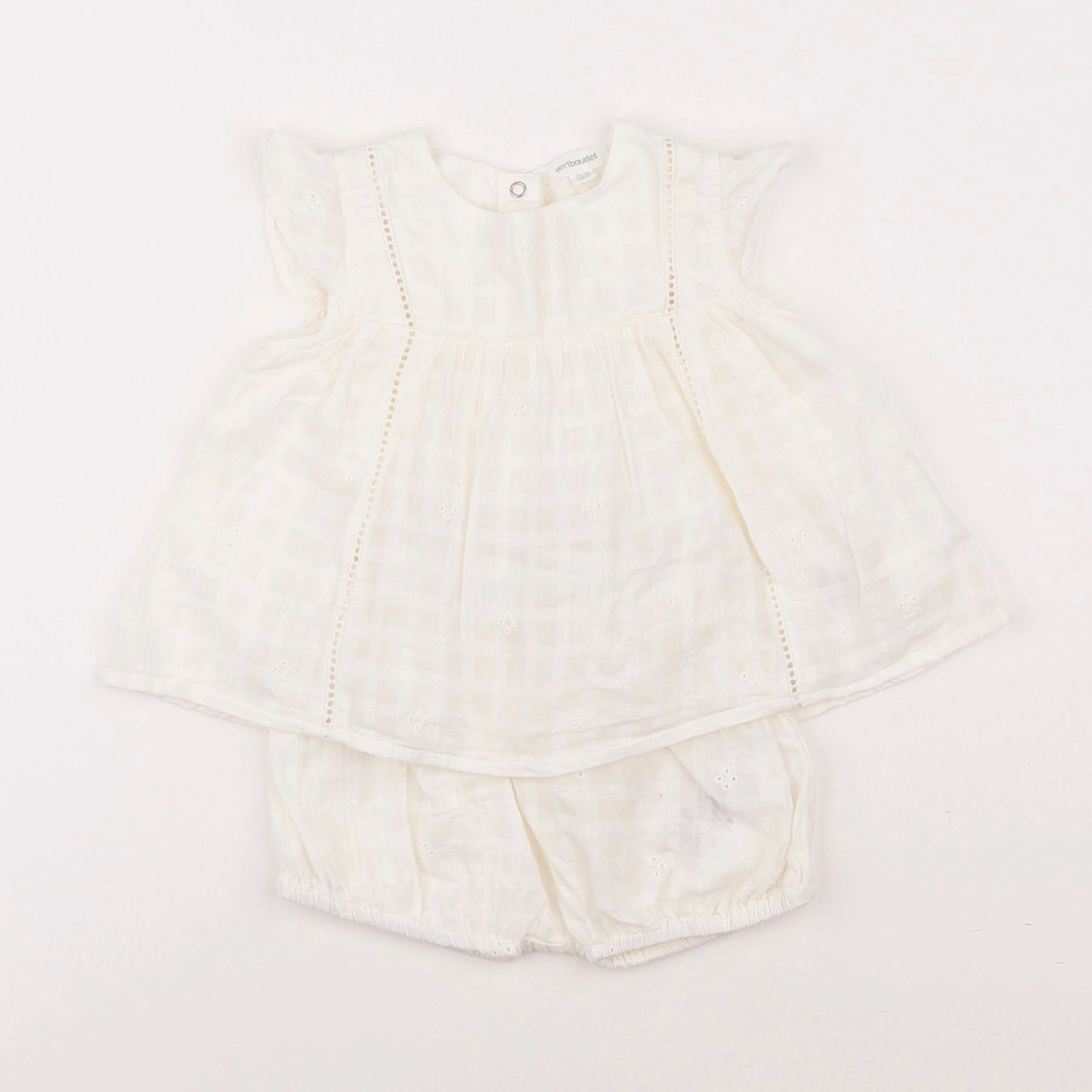Vertbaudet - ensemble blanc - 12 mois