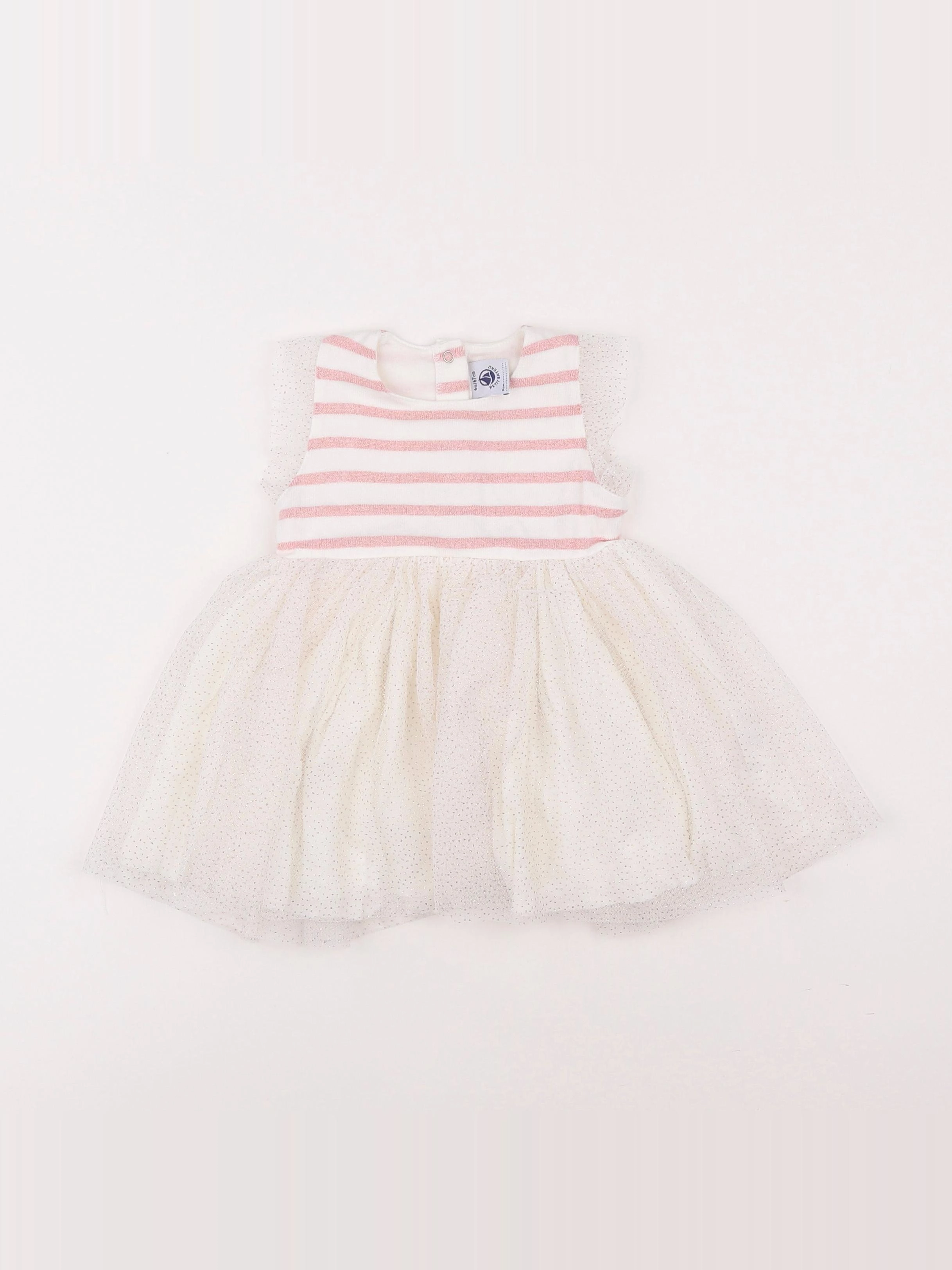 Petit Bateau - robe blanc - 6 mois