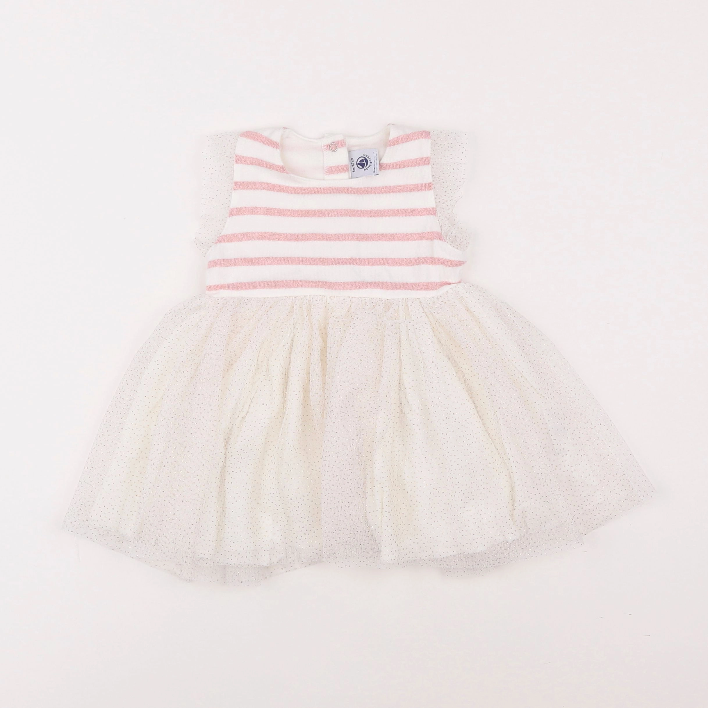 Petit Bateau - robe blanc - 6 mois