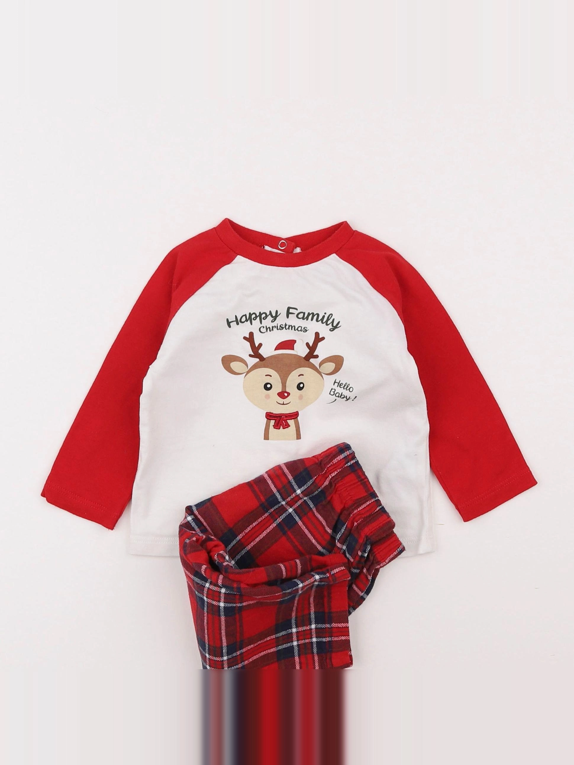 Vertbaudet - pyjama coton rouge - 9 mois