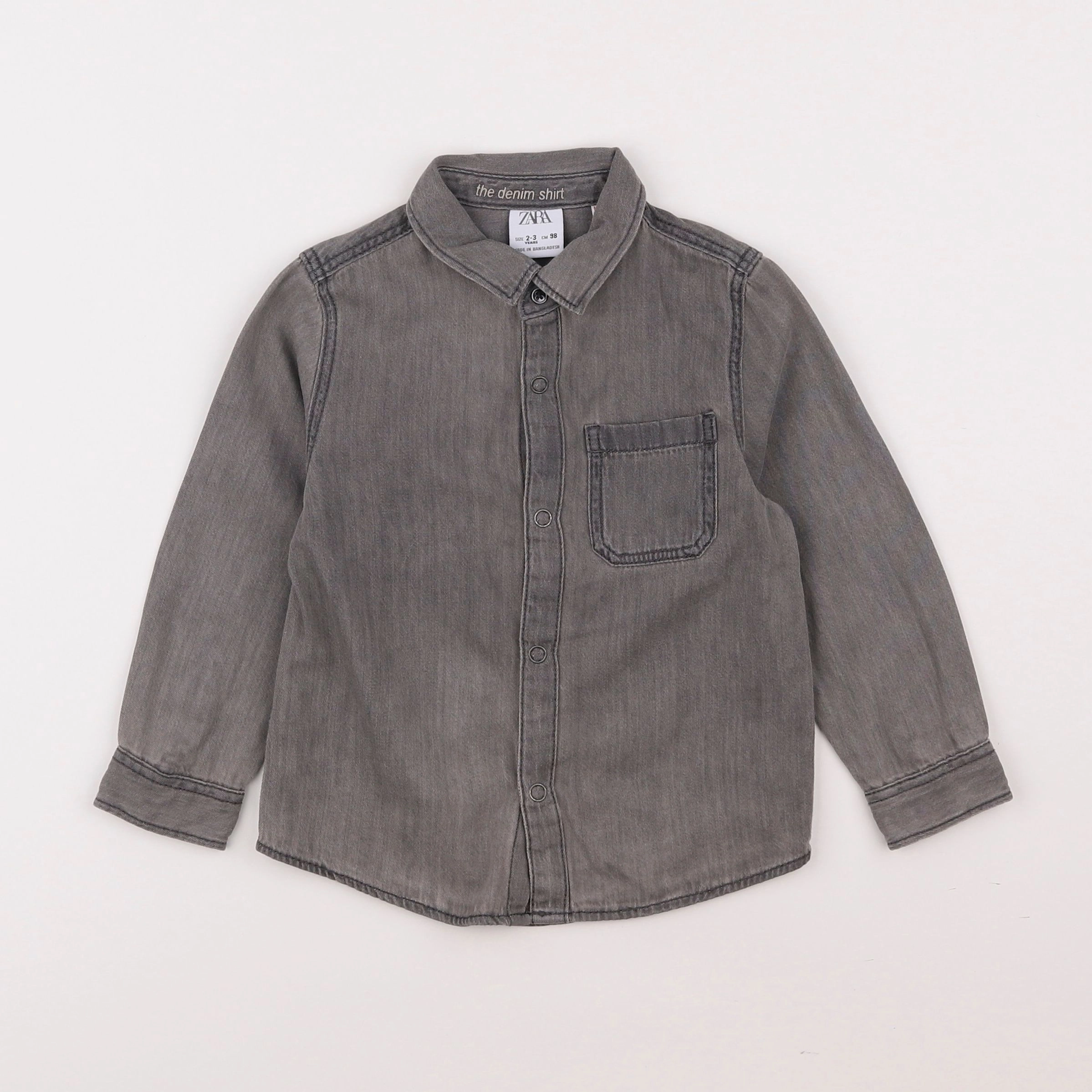 Zara - chemise gris - 2/3 ans