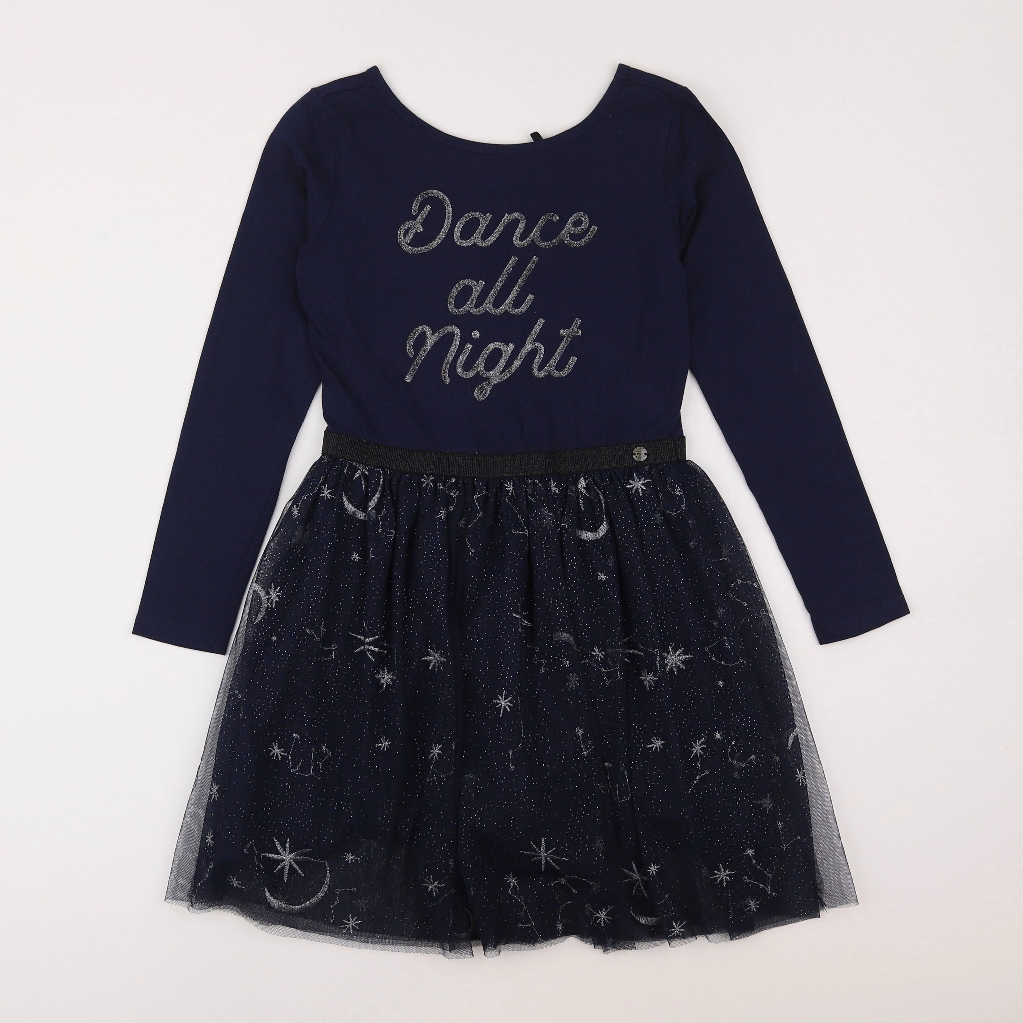 IKKS - robe bleu, argent - 10 ans