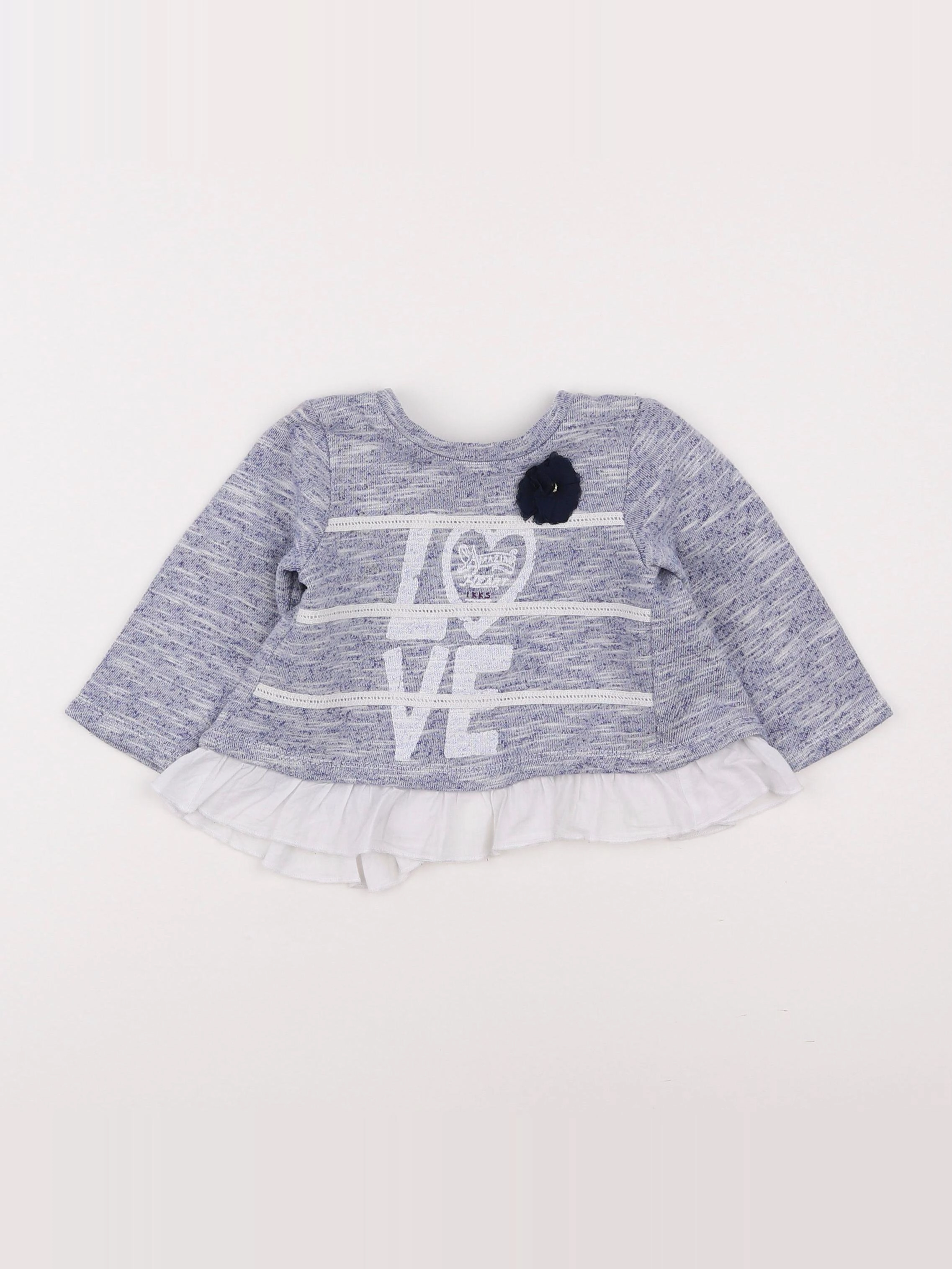 IKKS - sweat bleu - 12 mois