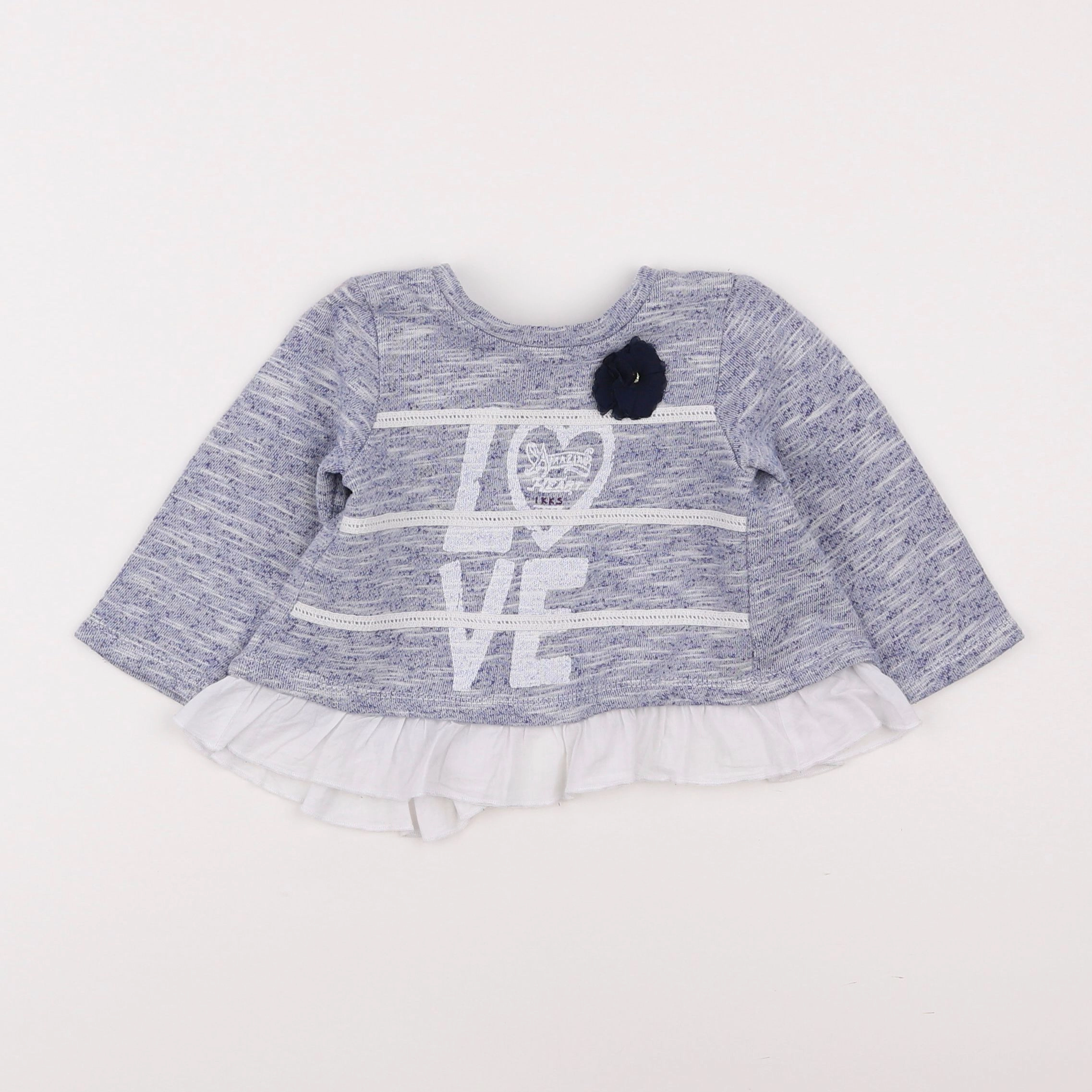 IKKS - sweat bleu - 12 mois