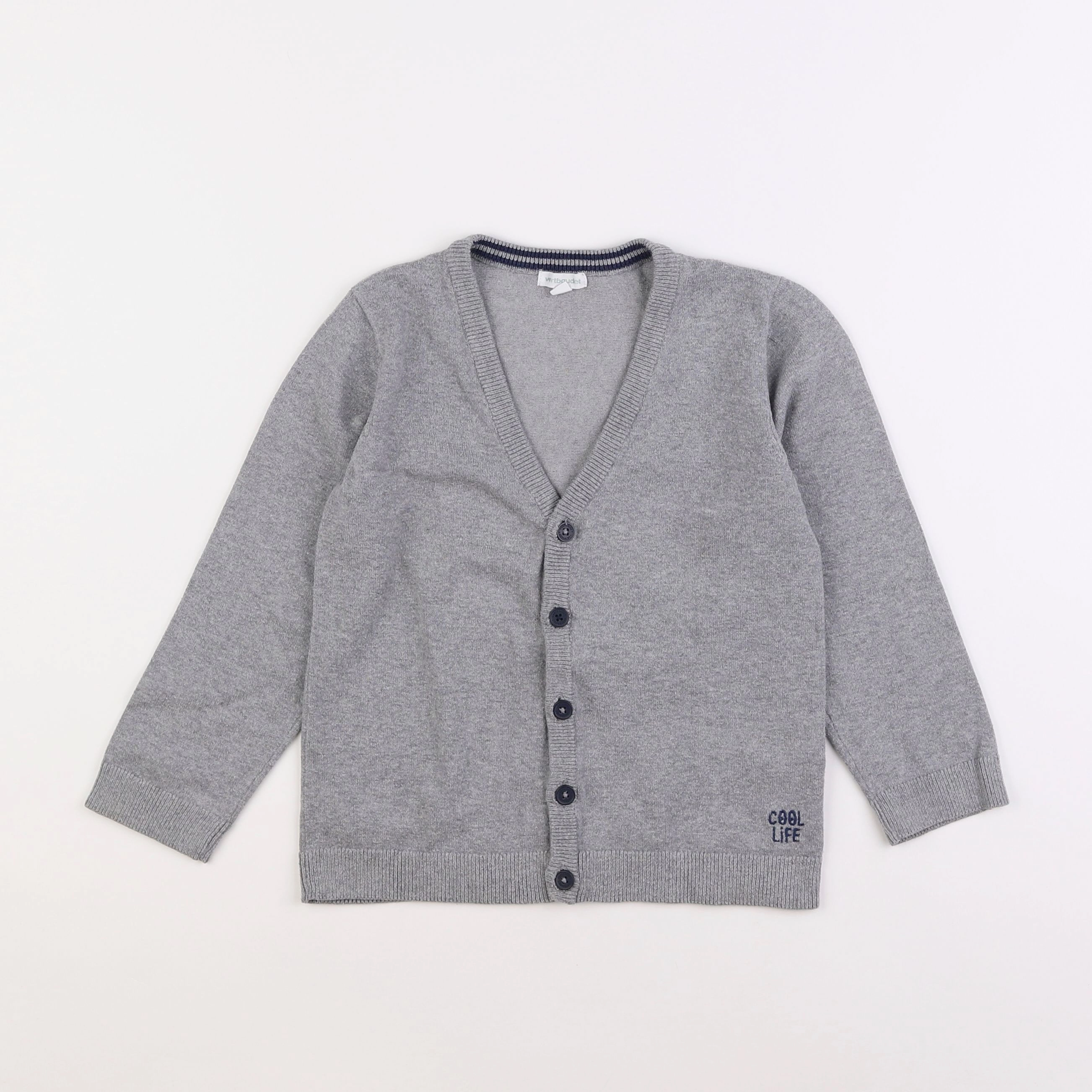 Vertbaudet - gilet gris - 6 ans