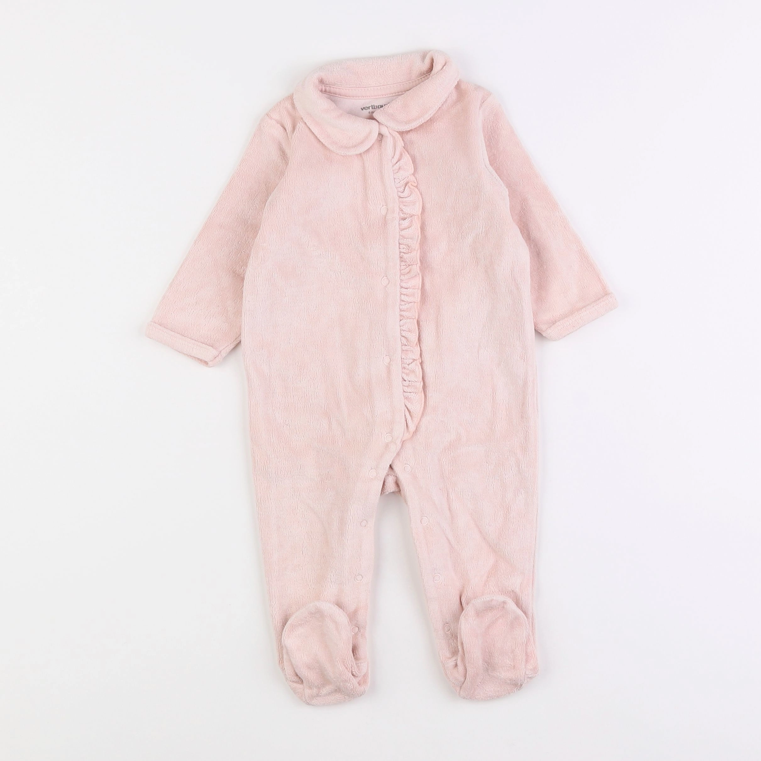Vertbaudet - pyjama velours rose - 6 mois