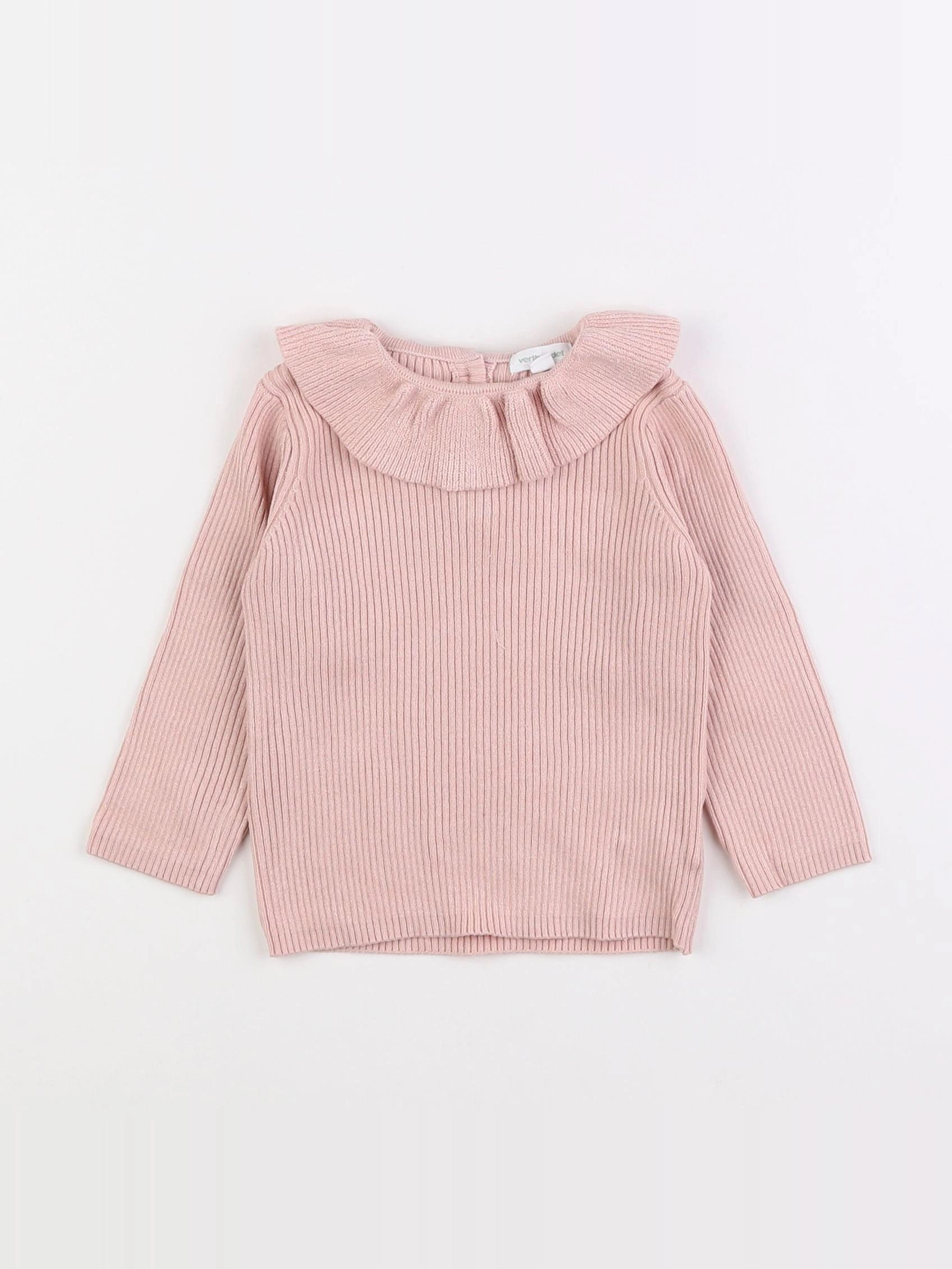 Vertbaudet - pull rose - 9 mois