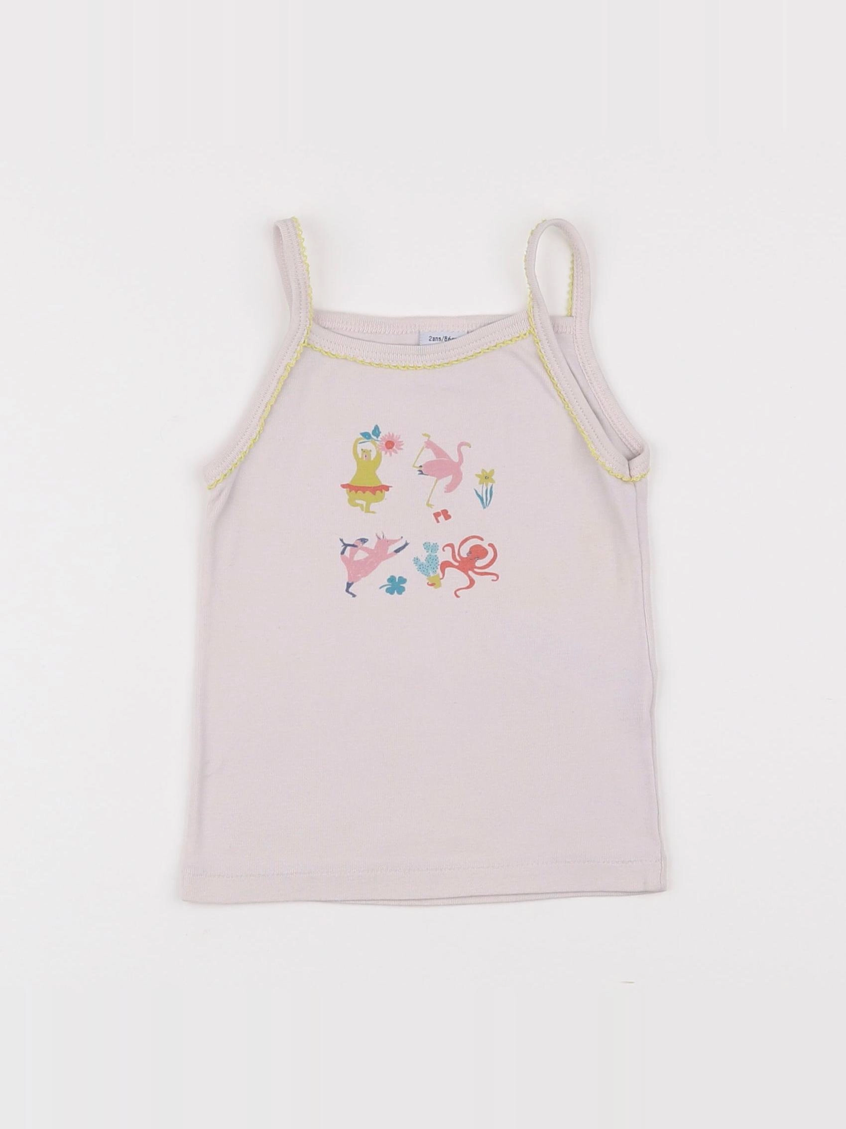 Petit Bateau - maillot de corps rose - 2 ans