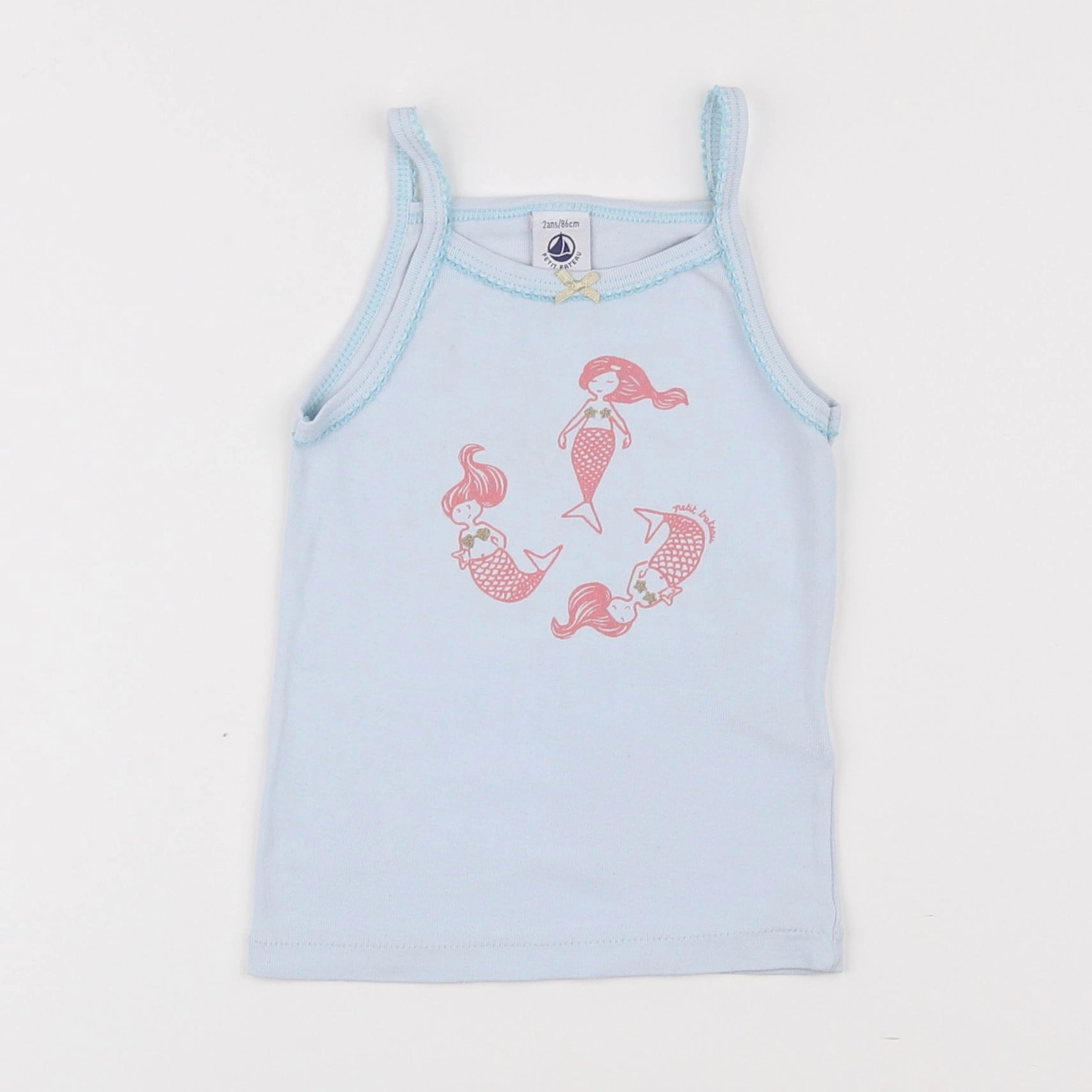 Petit Bateau - maillot de corps bleu - 2 ans
