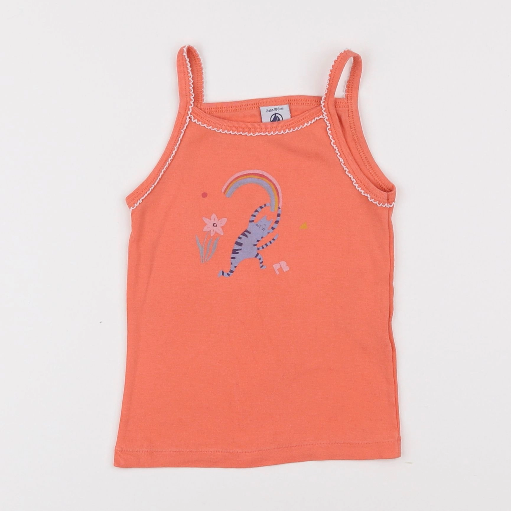 Petit Bateau - maillot de corps orange - 2 ans