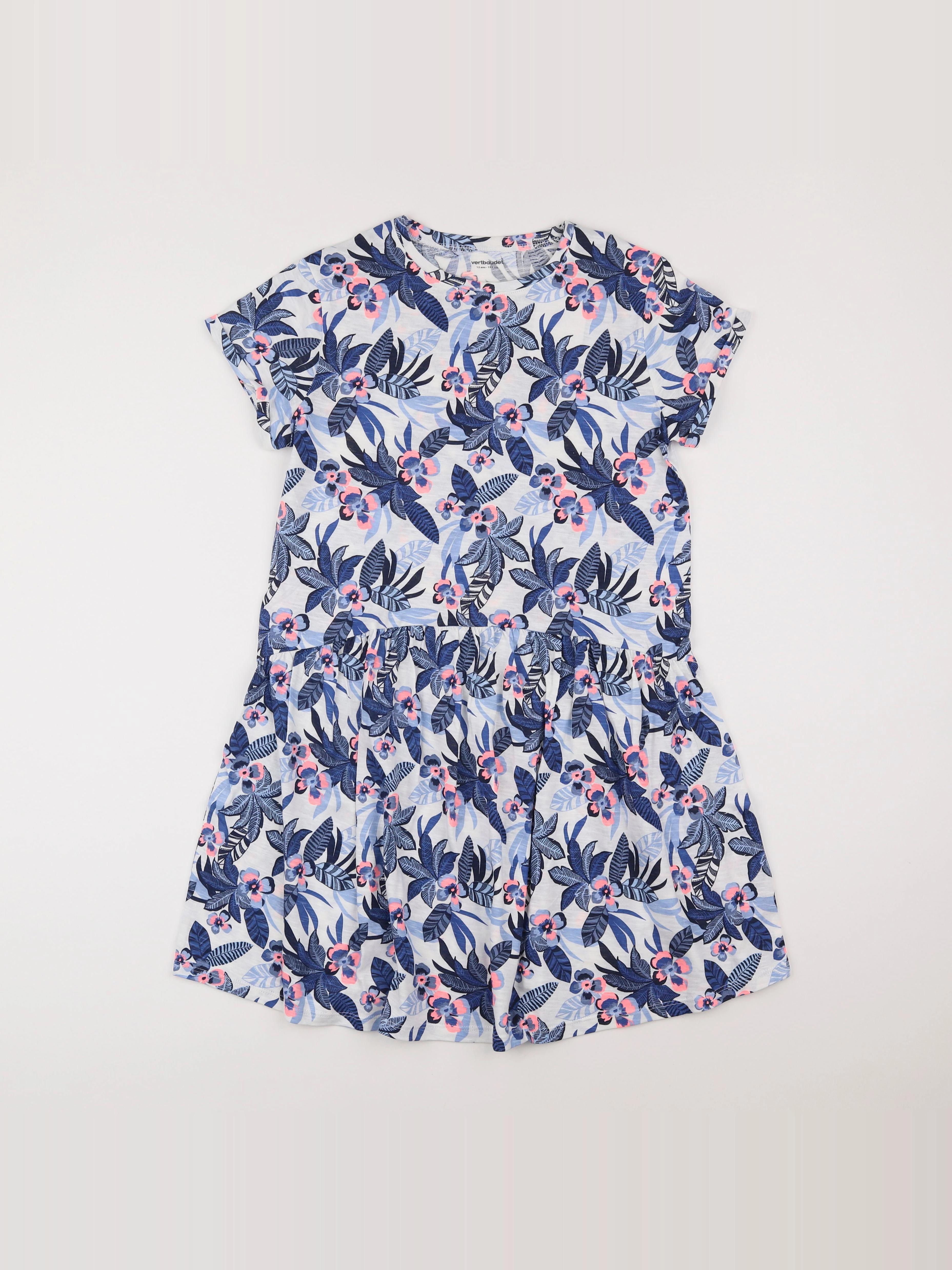 Vertbaudet - robe bleu, blanc - 12 ans