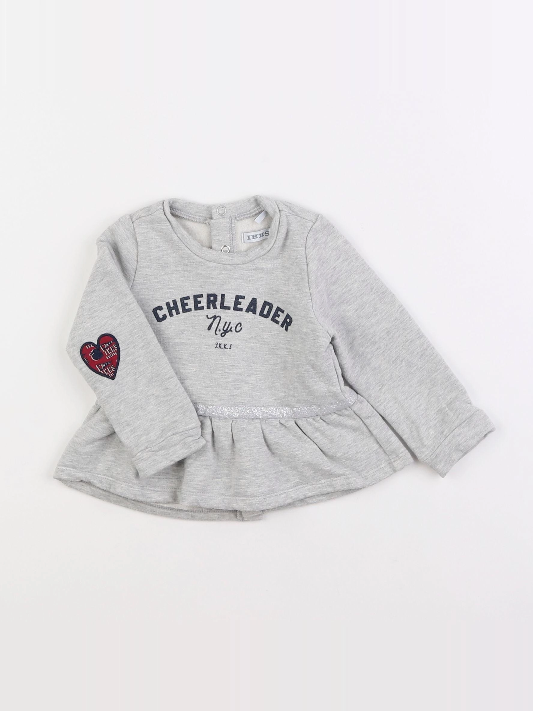 IKKS - sweat gris - 12 mois