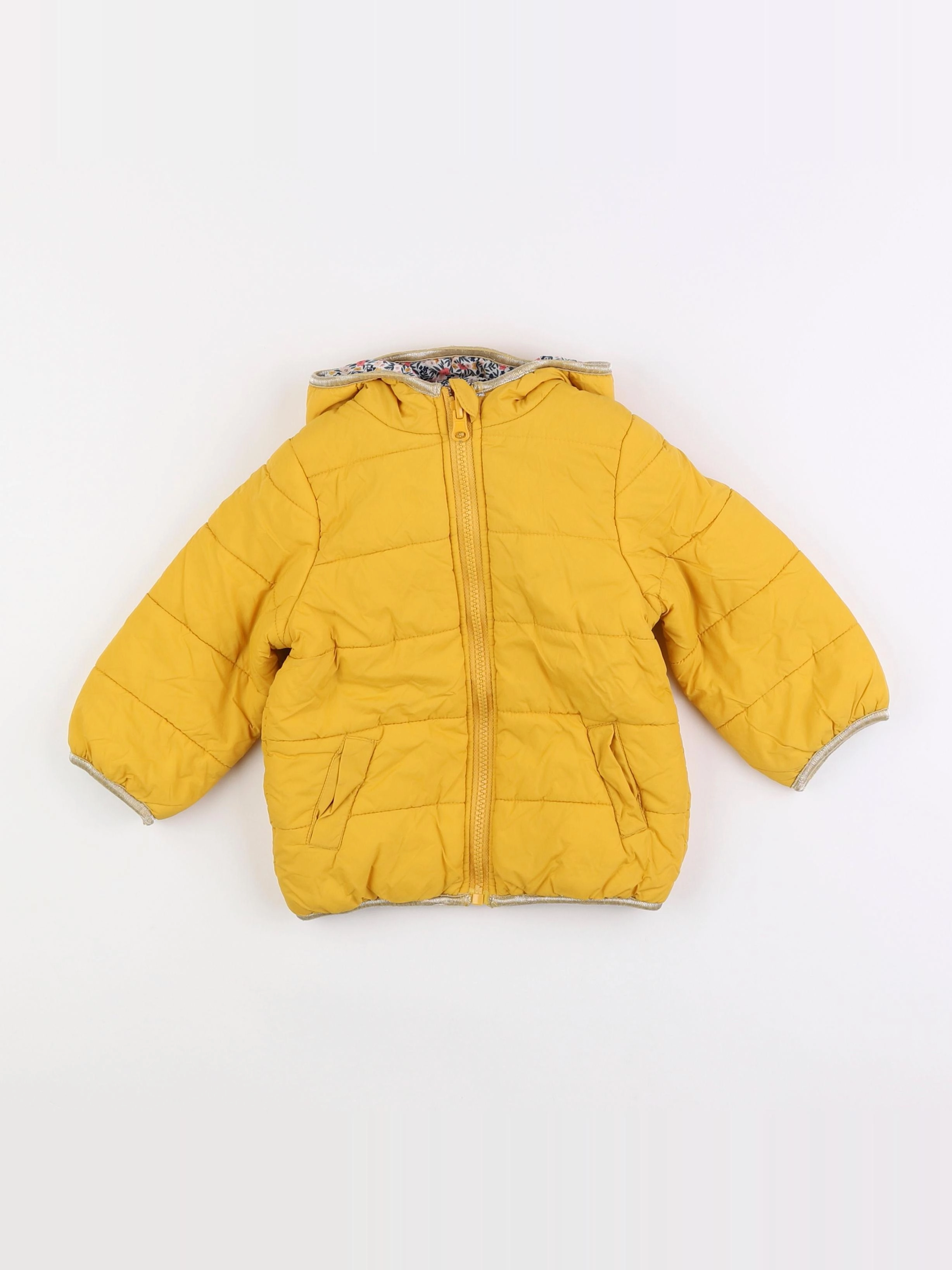 Vertbaudet - doudoune réversible jaune, multicolore - 18 mois