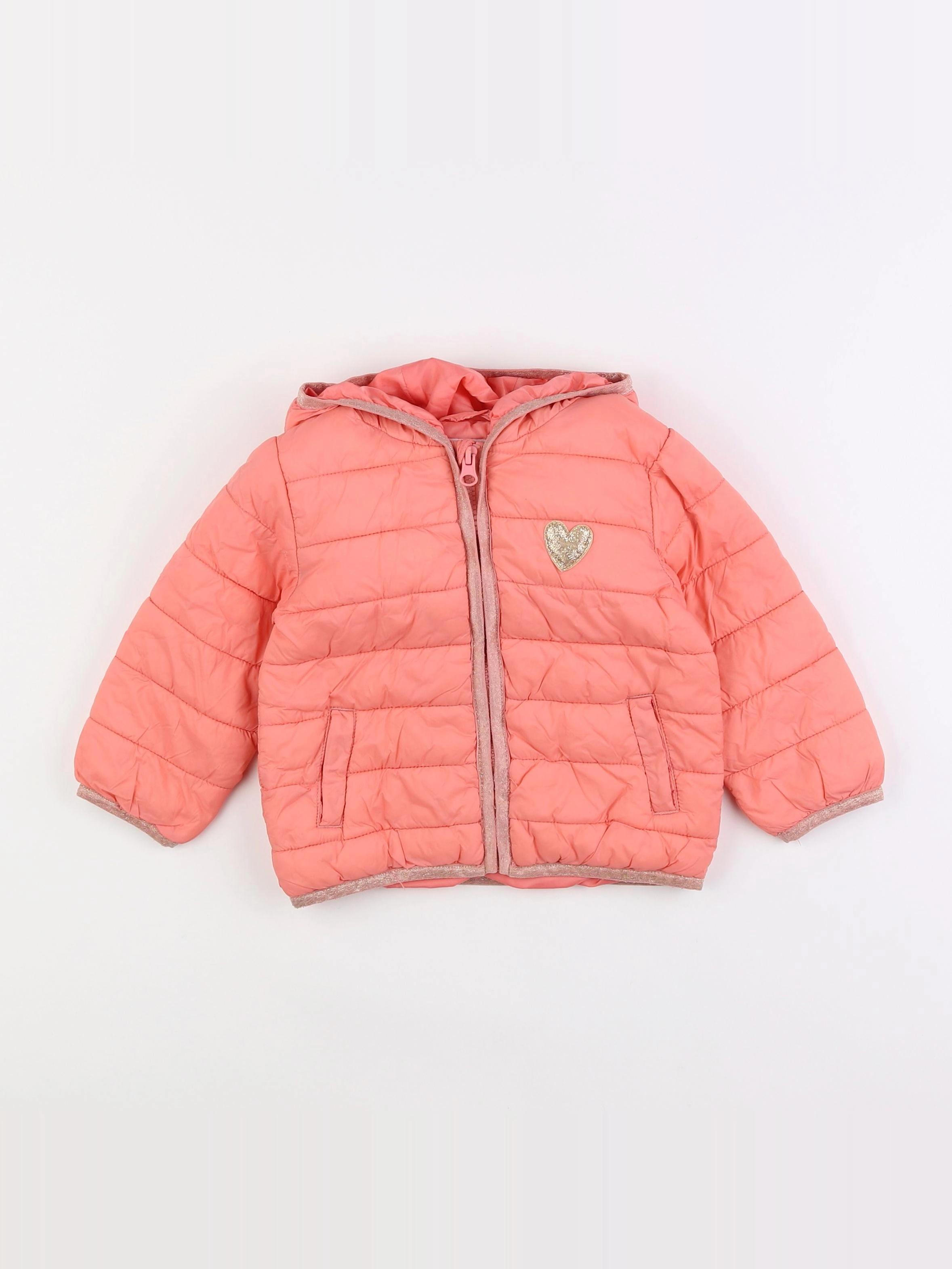 Vertbaudet - doudoune rose, or - 18 mois