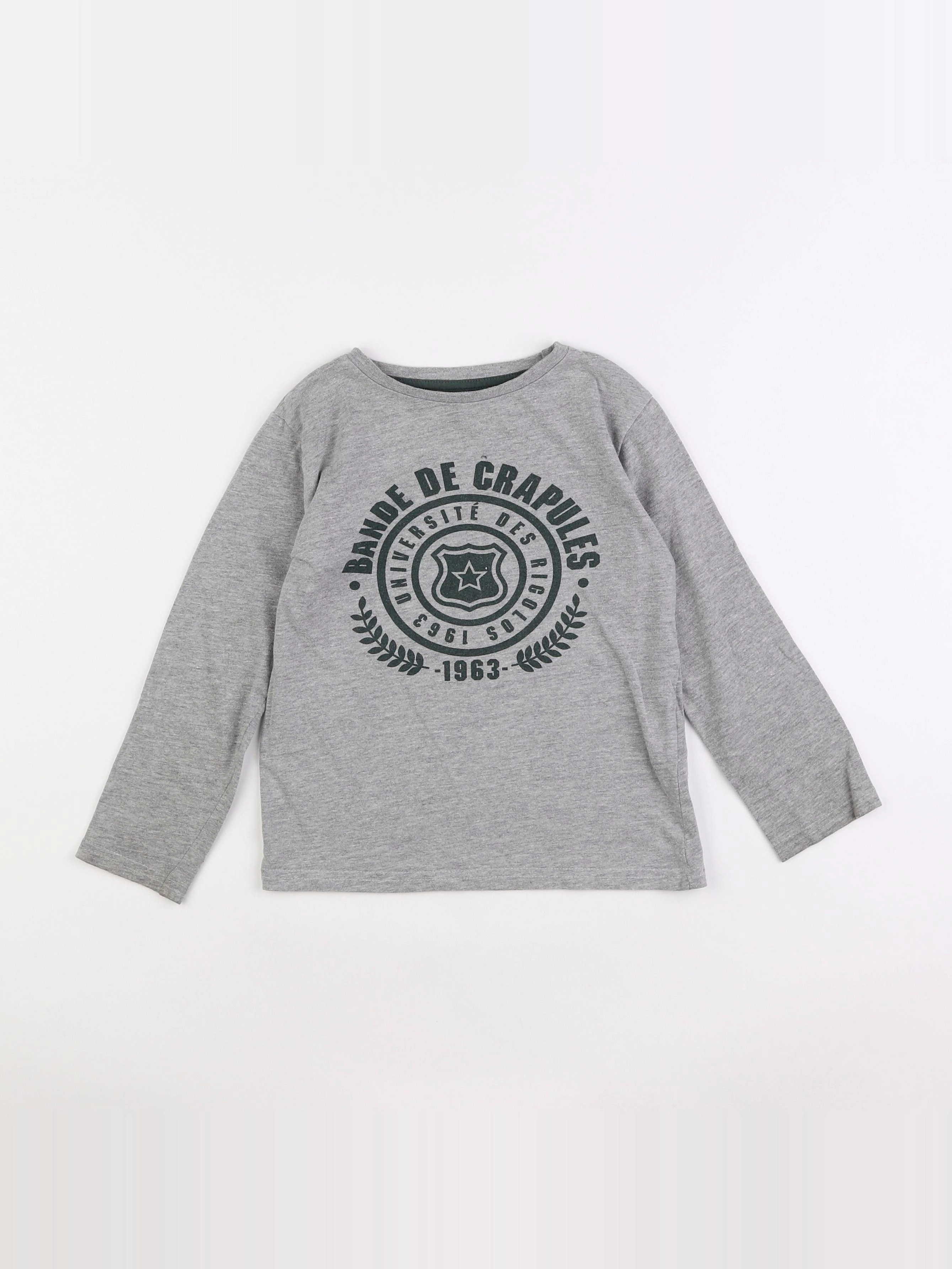 Vertbaudet - tee-shirt gris - 6 ans