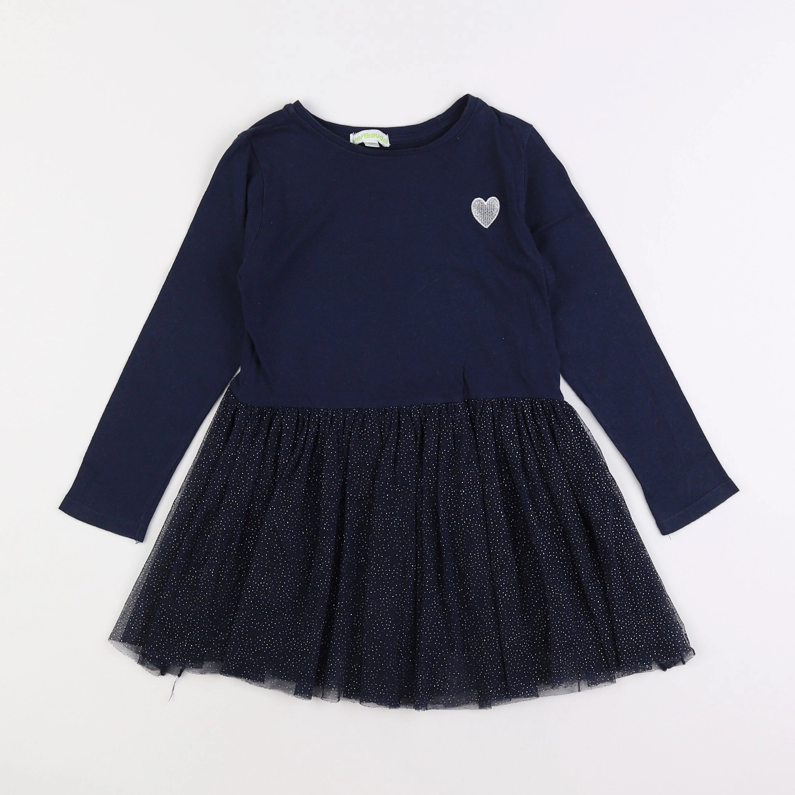 Vertbaudet - robe bleu, argent - 5 ans