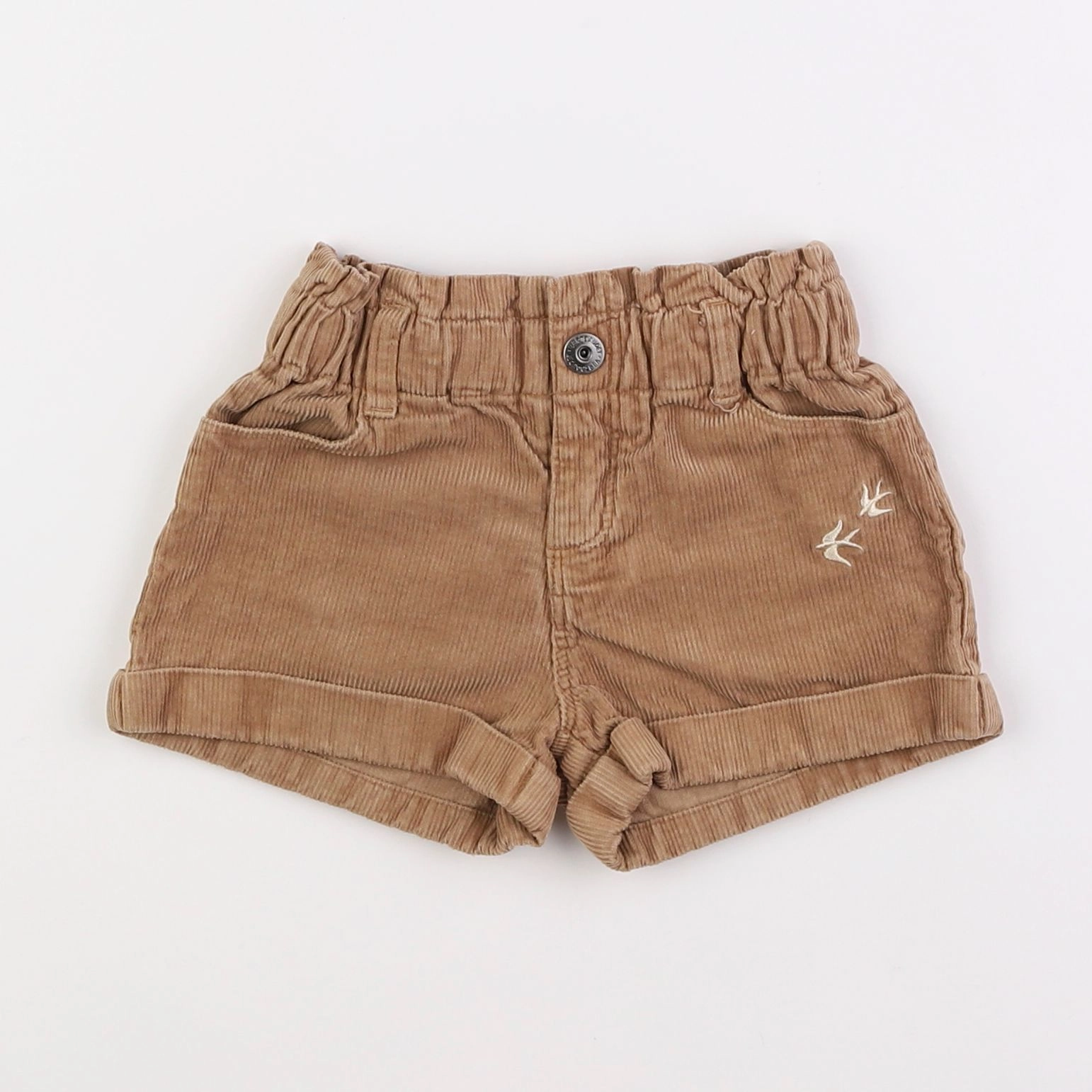 Vertbaudet - short marron, or - 8 ans