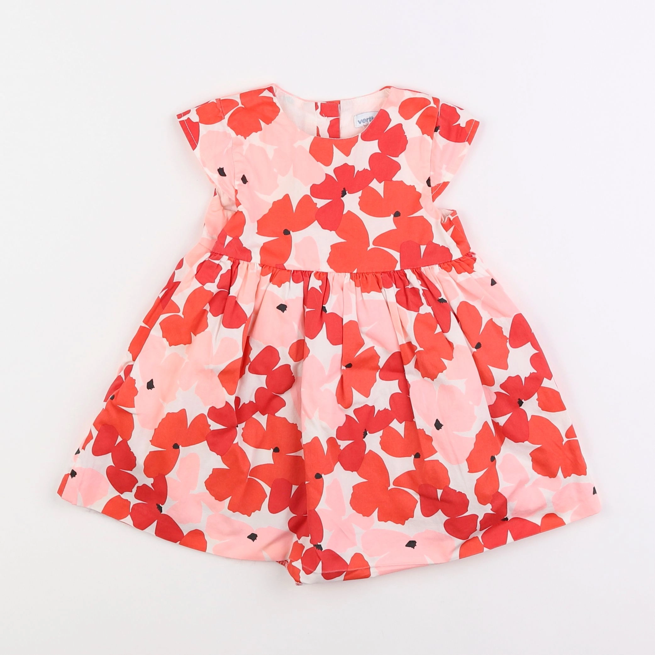 Vertbaudet - robe rose, rouge - 12 mois