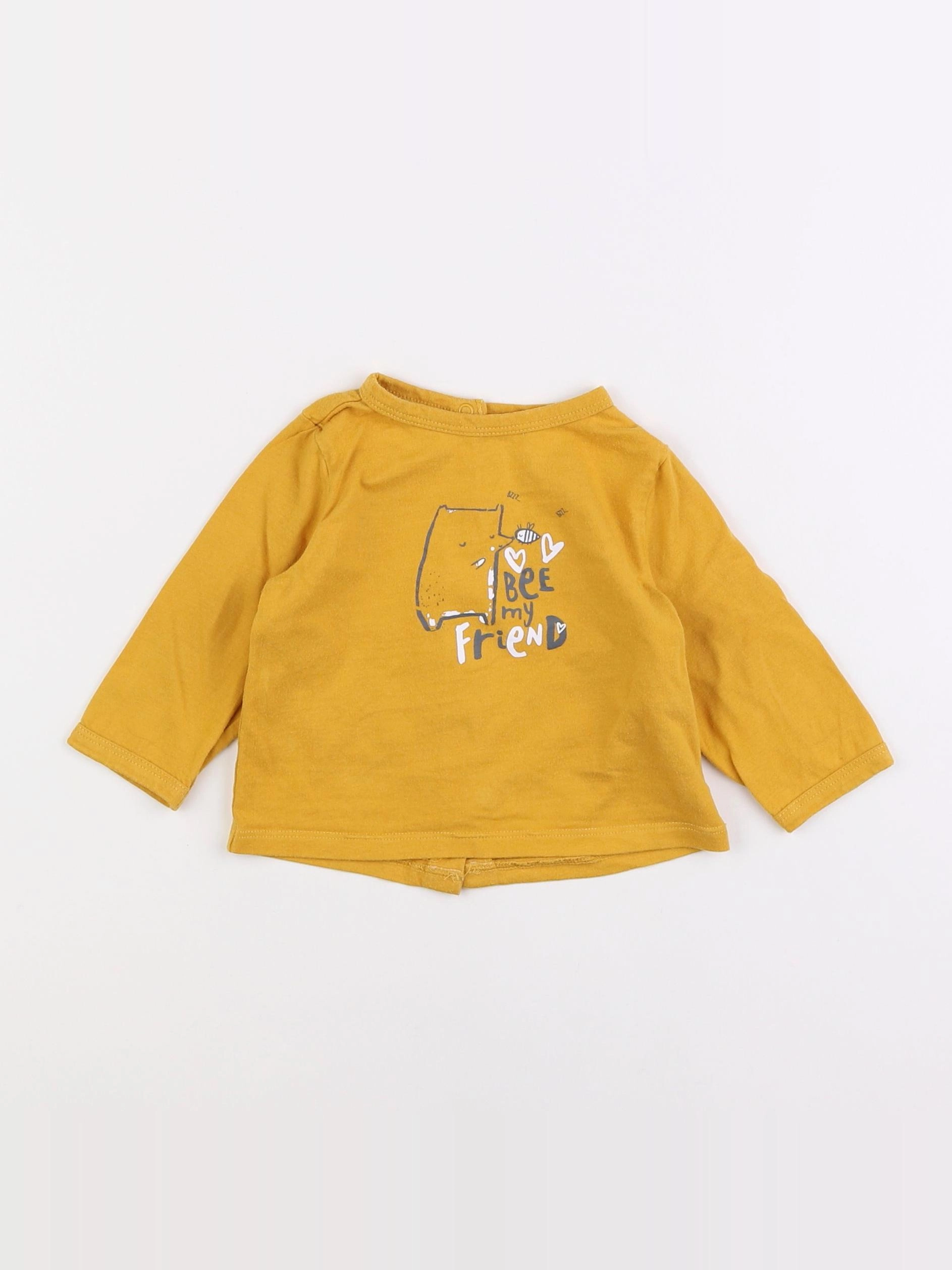 Vertbaudet - tee-shirt jaune - 6 mois