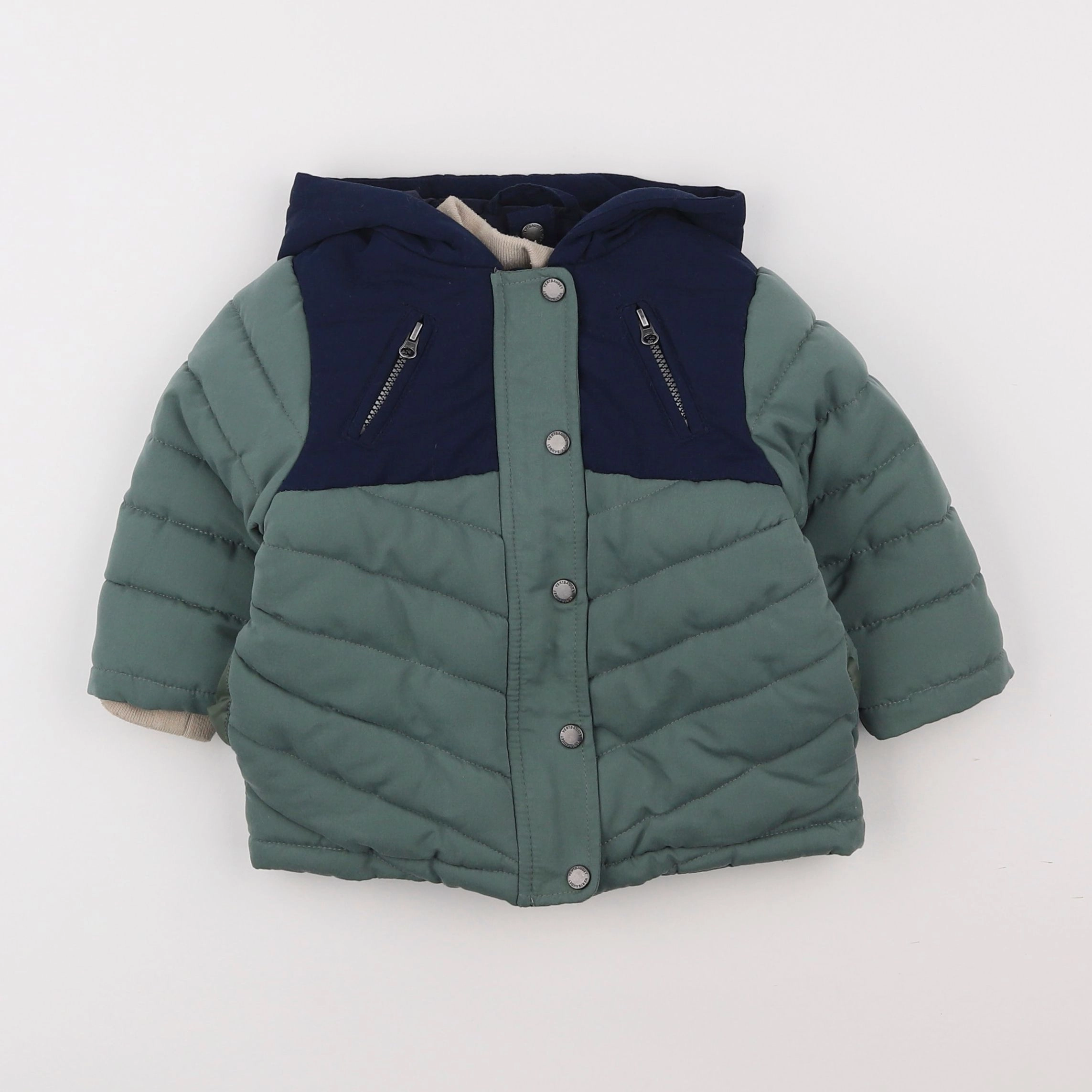 Vertbaudet - doudoune doublure amovible vert, bleu - 12 mois