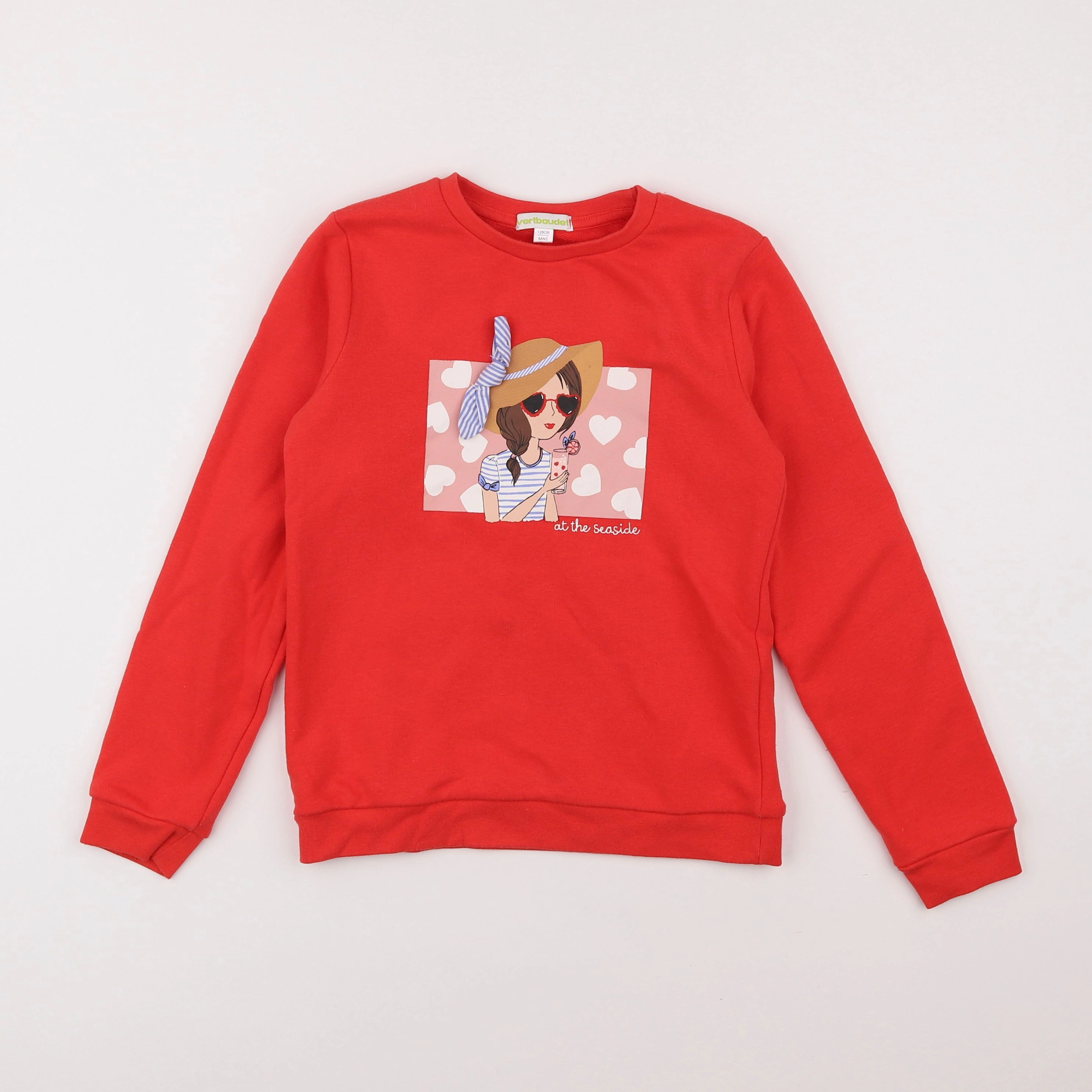 Vertbaudet - sweat rouge - 8 ans