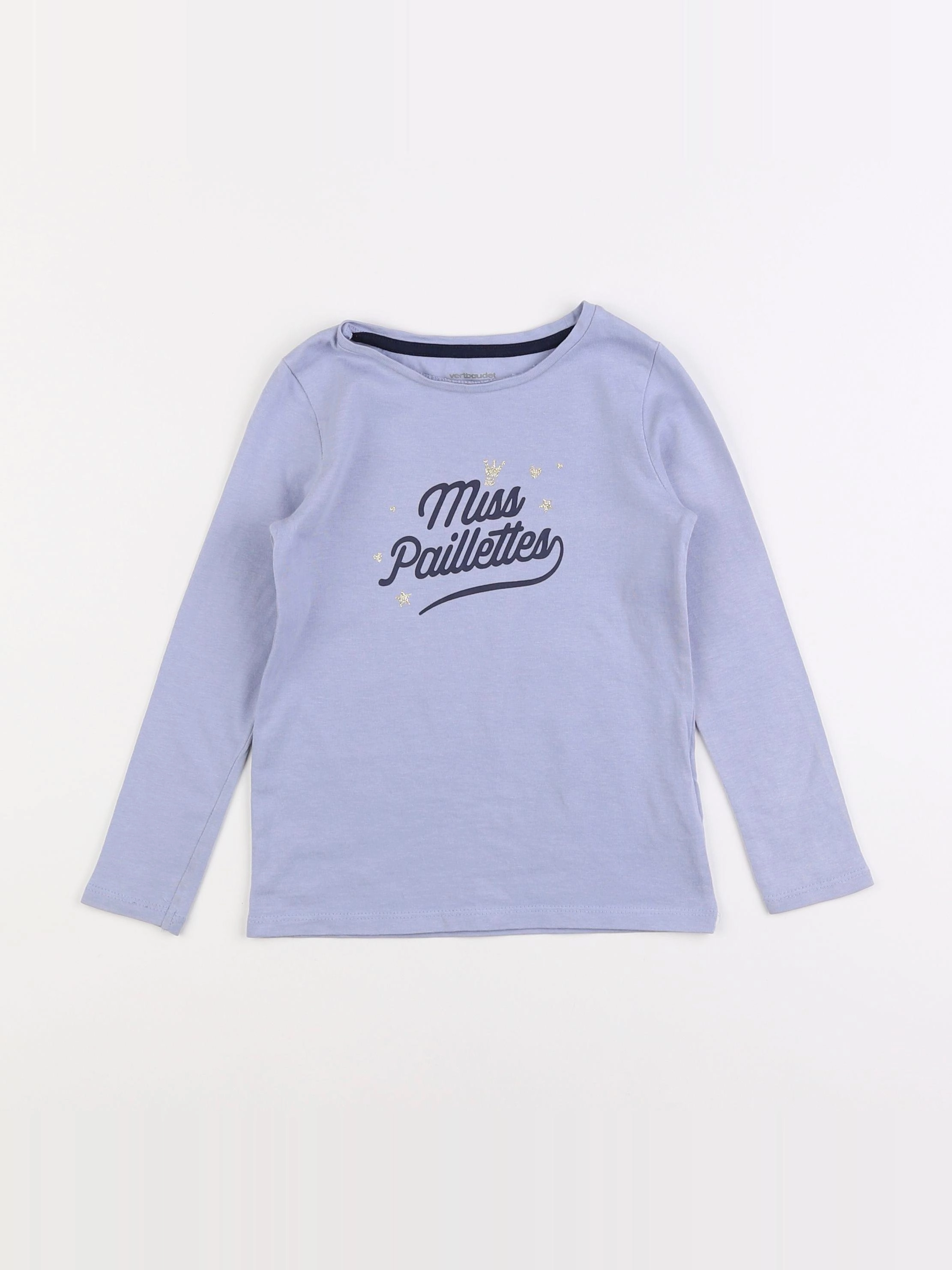 Vertbaudet - tee-shirt bleu - 4 ans