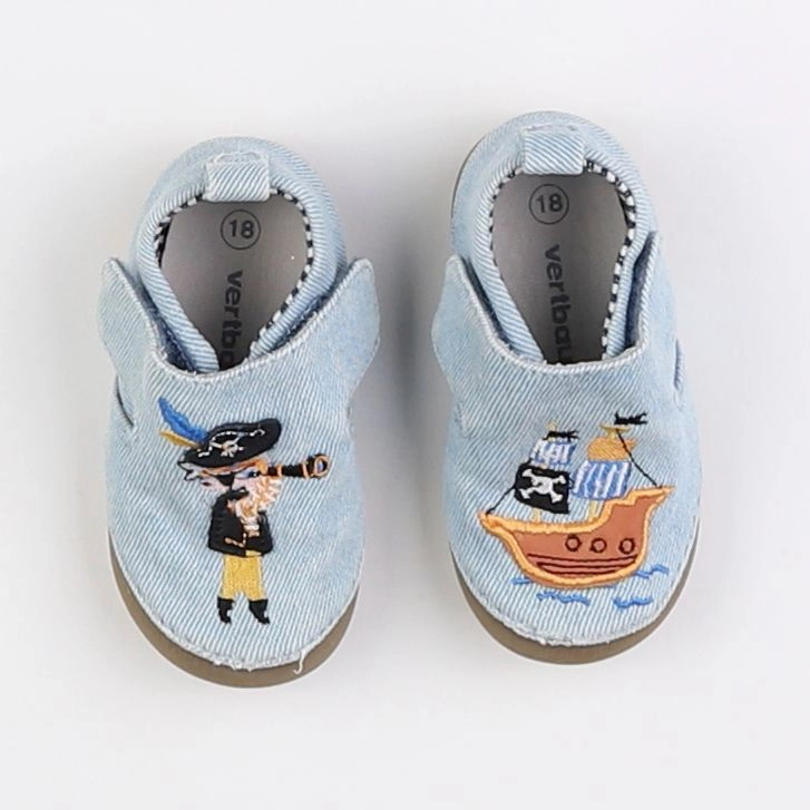 Vertbaudet - chaussons bleu - pointure 18