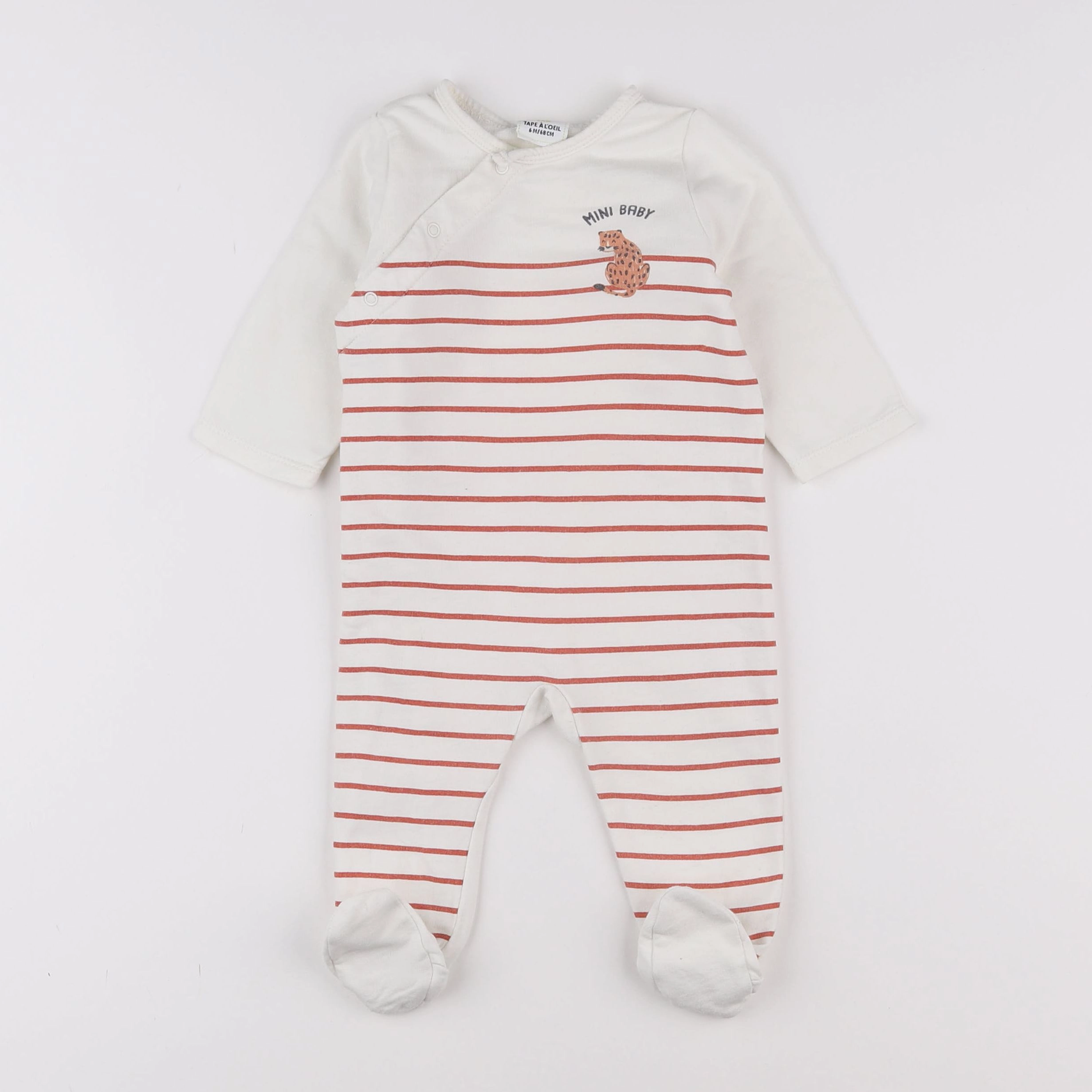Tape à l'oeil - pyjama coton blanc, rouge - 6 mois