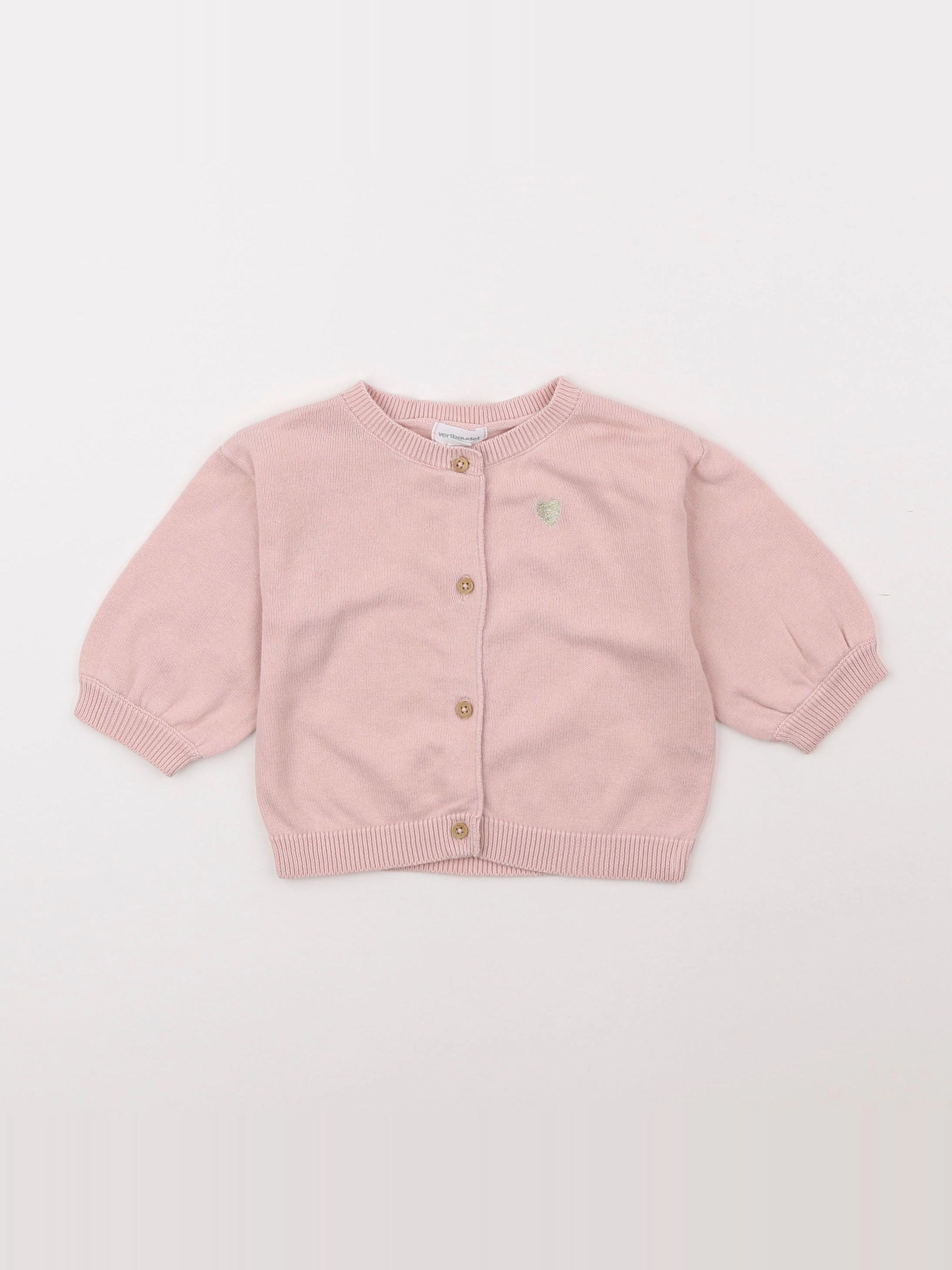 Vertbaudet - gilet rose - 6 mois