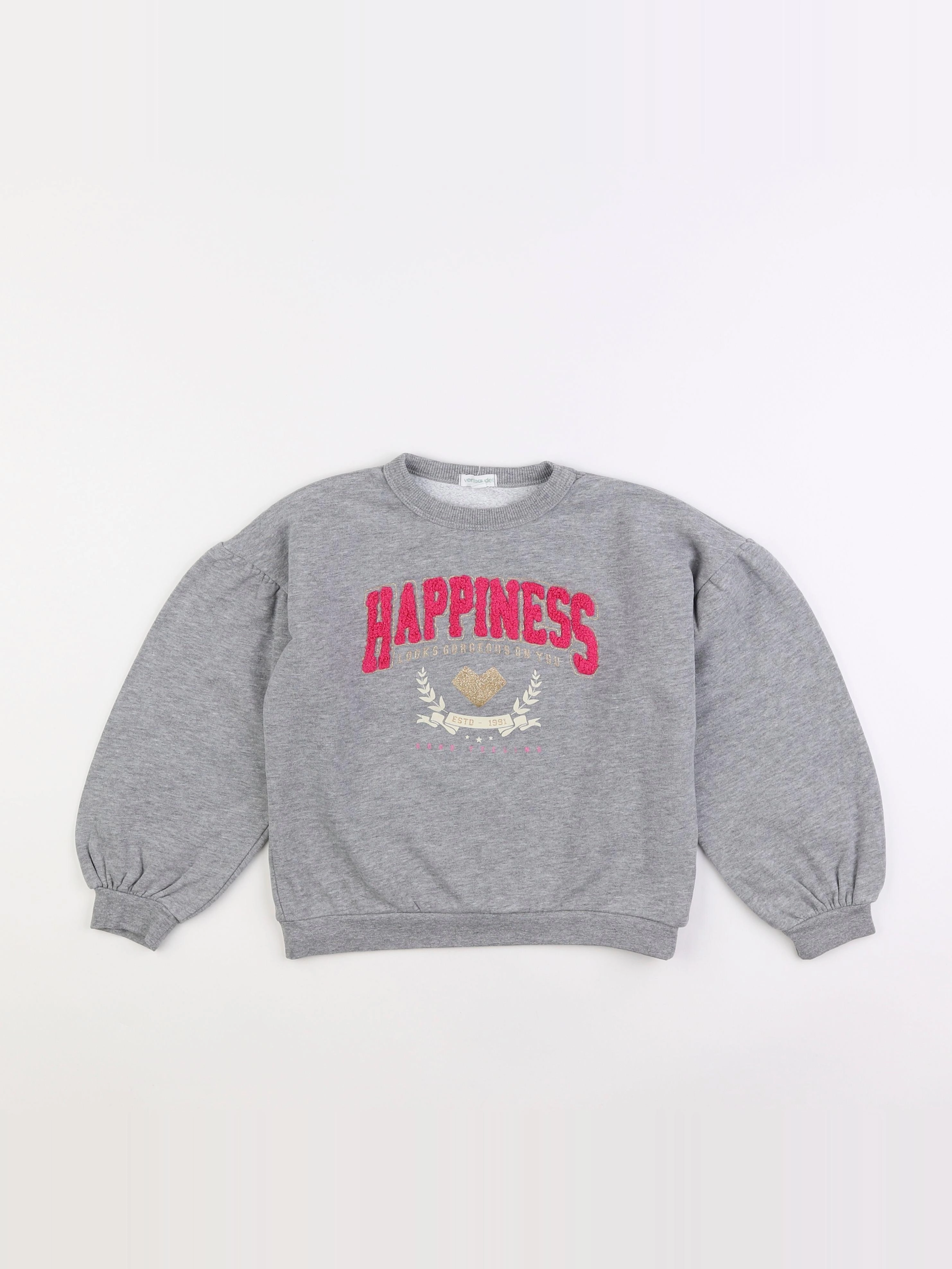 Vertbaudet - sweat gris - 8 ans