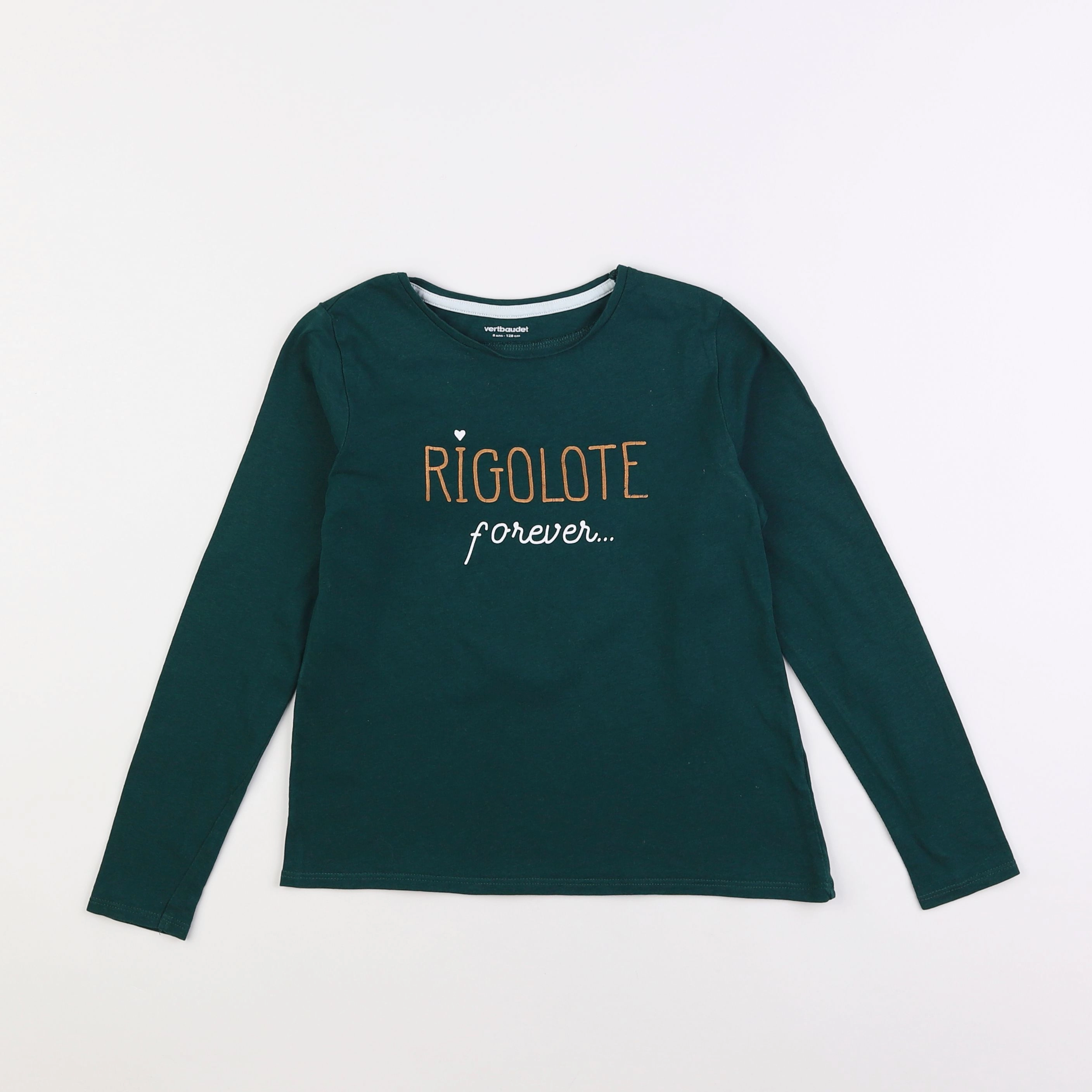 Vertbaudet - tee-shirt vert - 8 ans