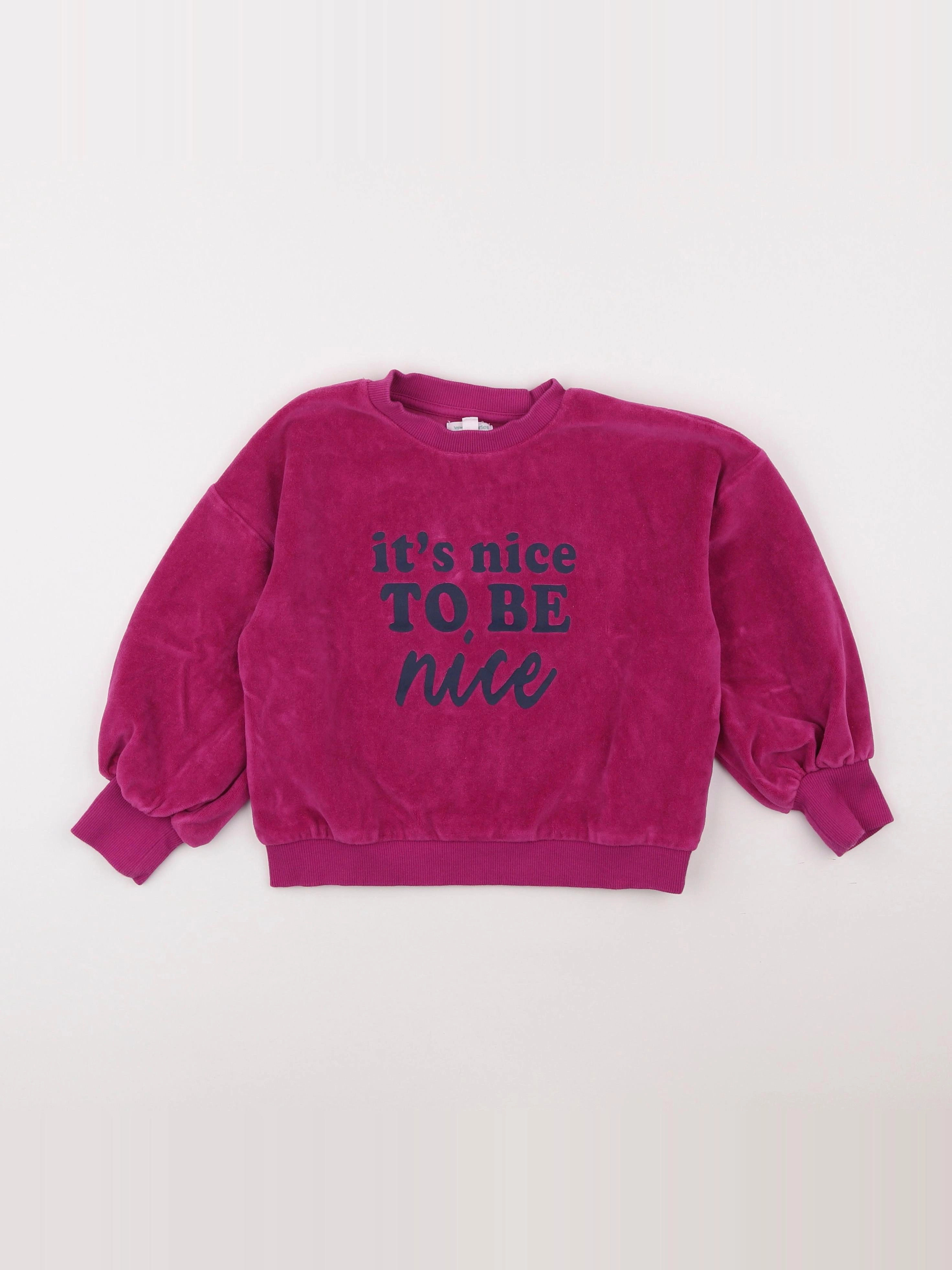 Vertbaudet - sweat violet - 6 ans