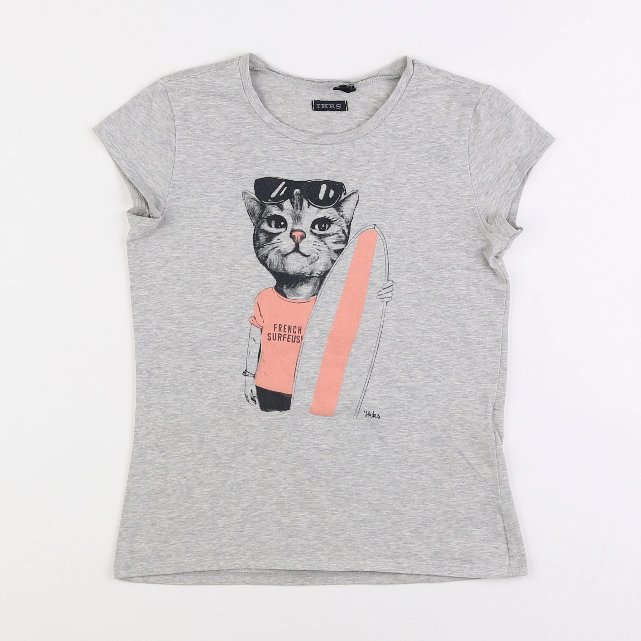 IKKS - tee-shirt gris - 10 ans