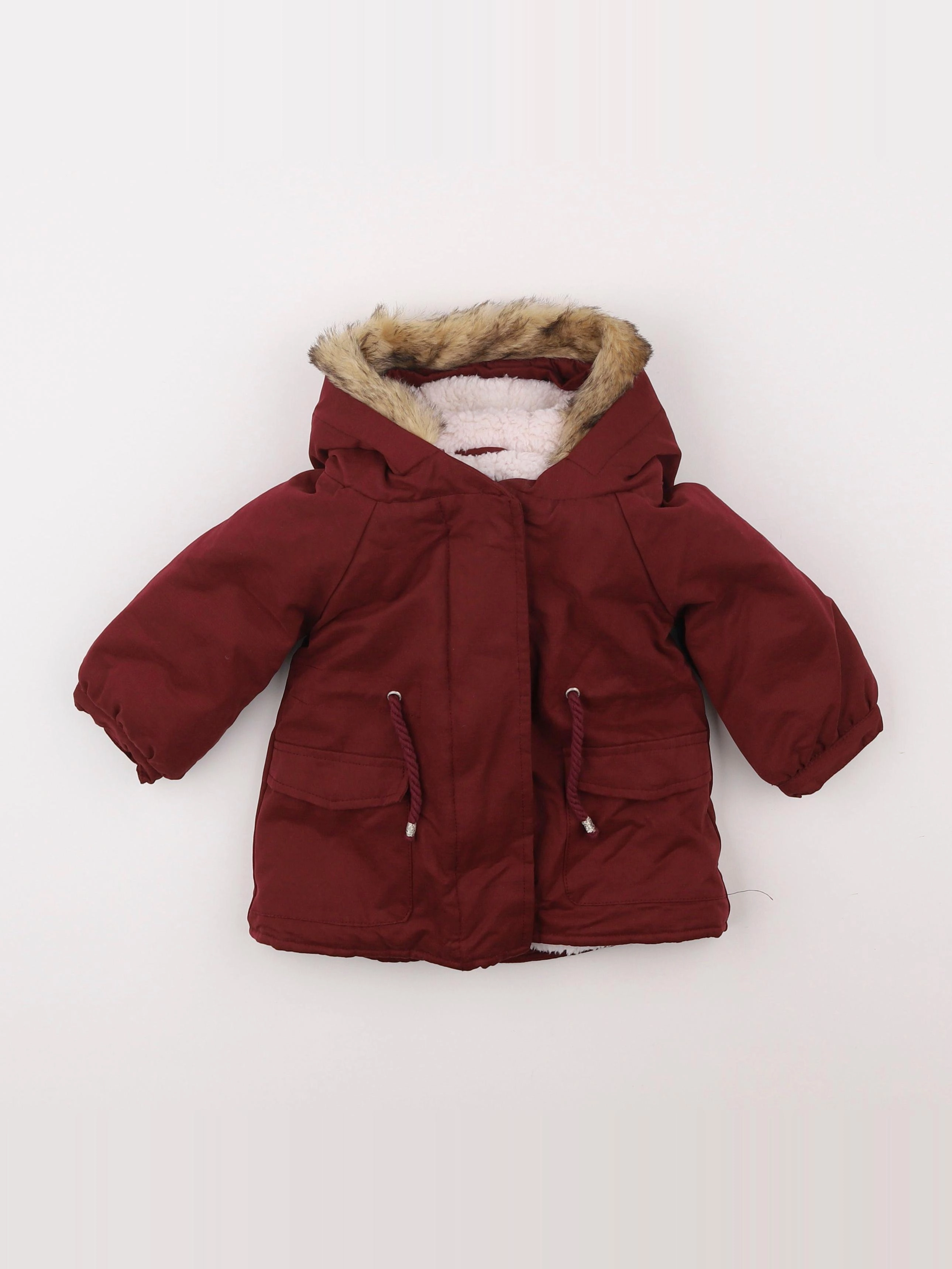 Vertbaudet - manteau rouge - 9 mois