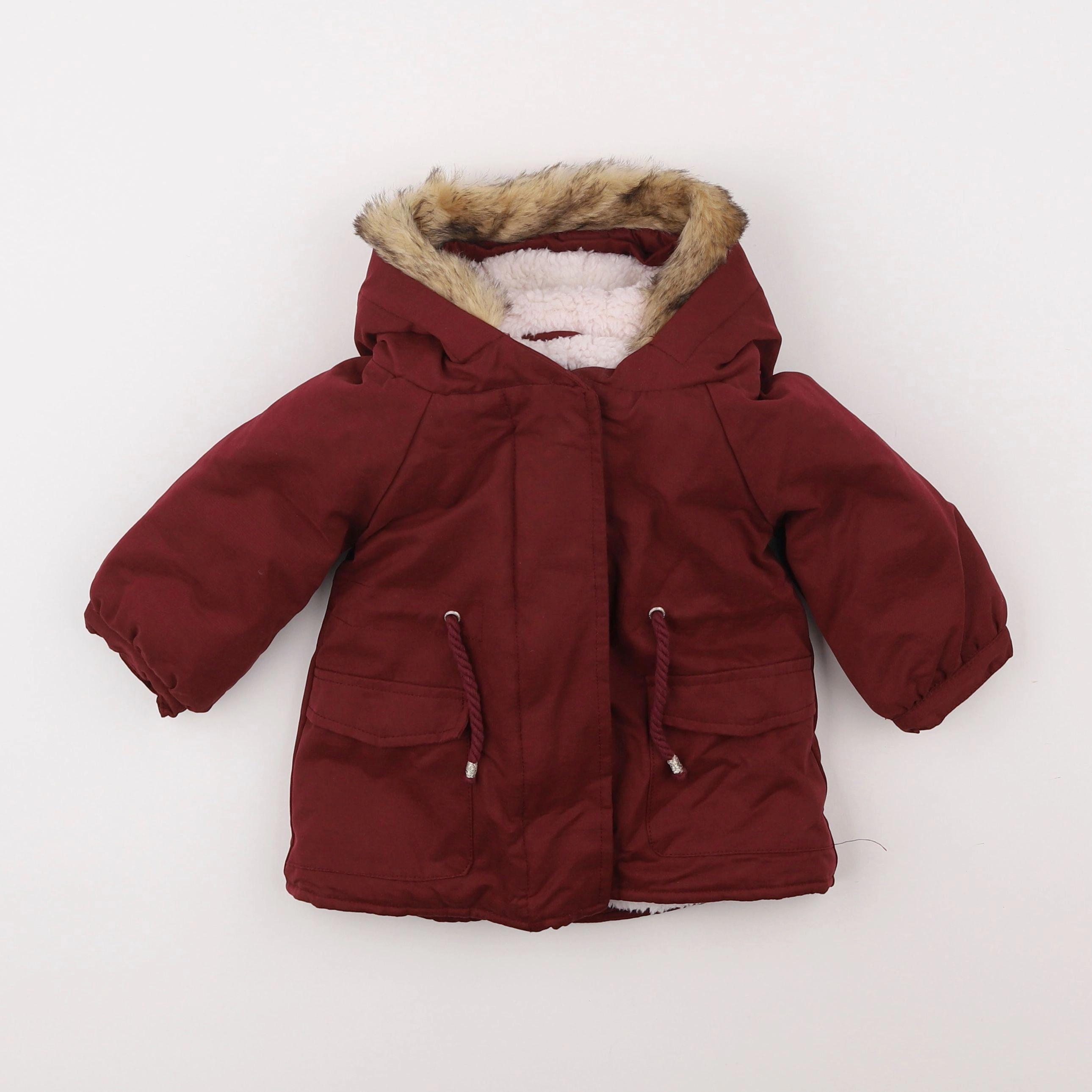 Vertbaudet - manteau rouge - 9 mois